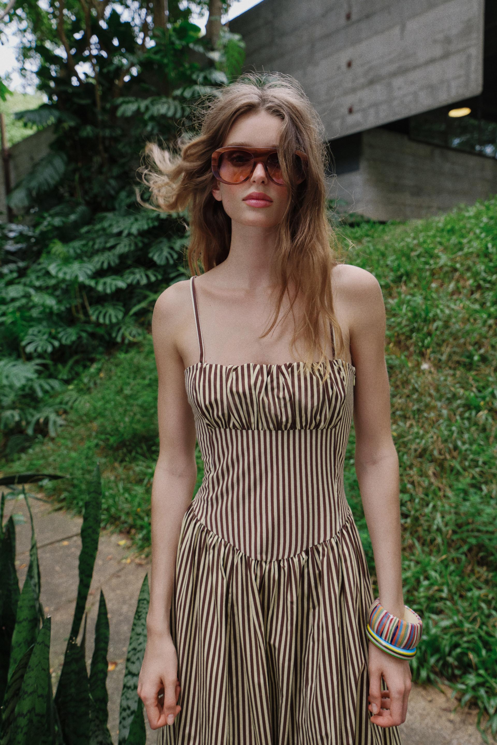 Marisol Striped Midi Dress