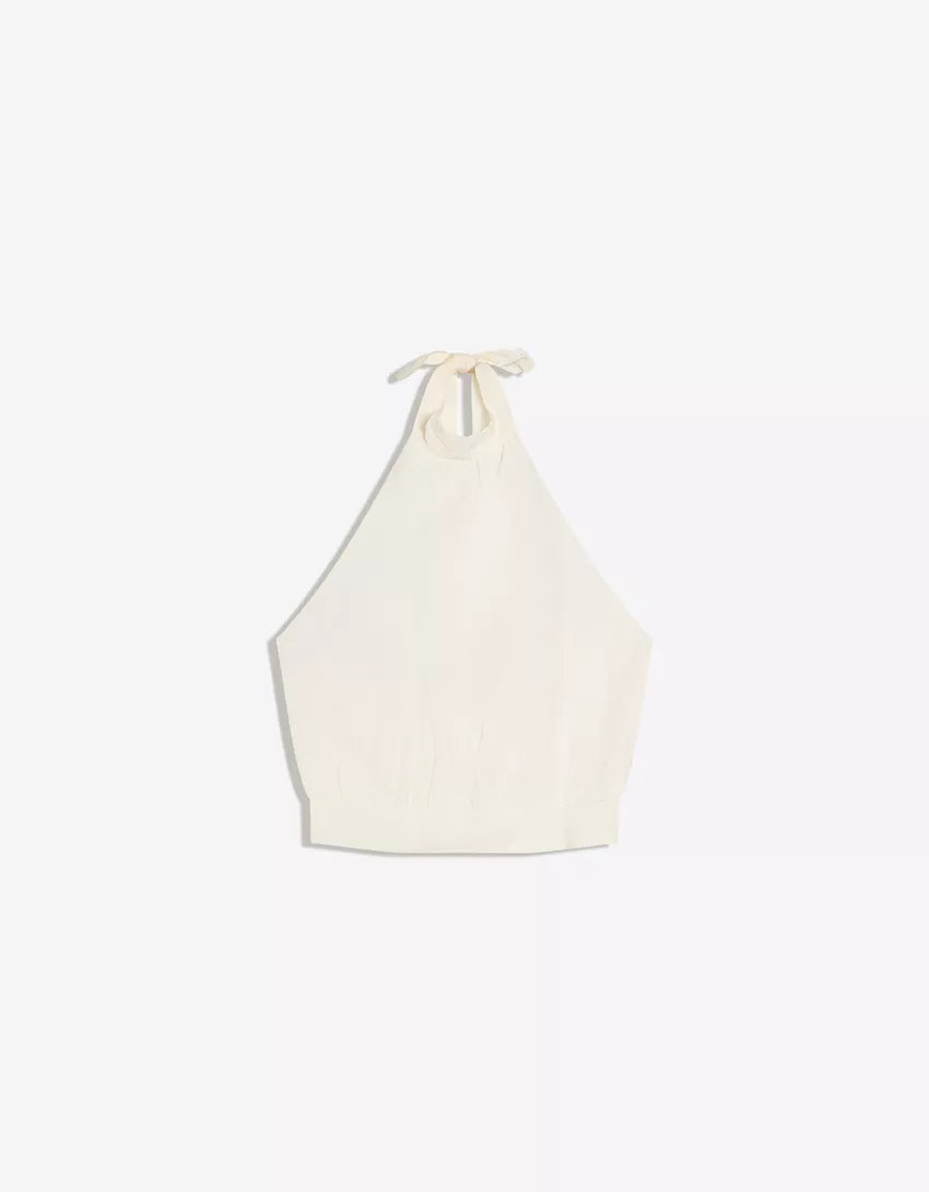 Halter Neck Backless Crop Top