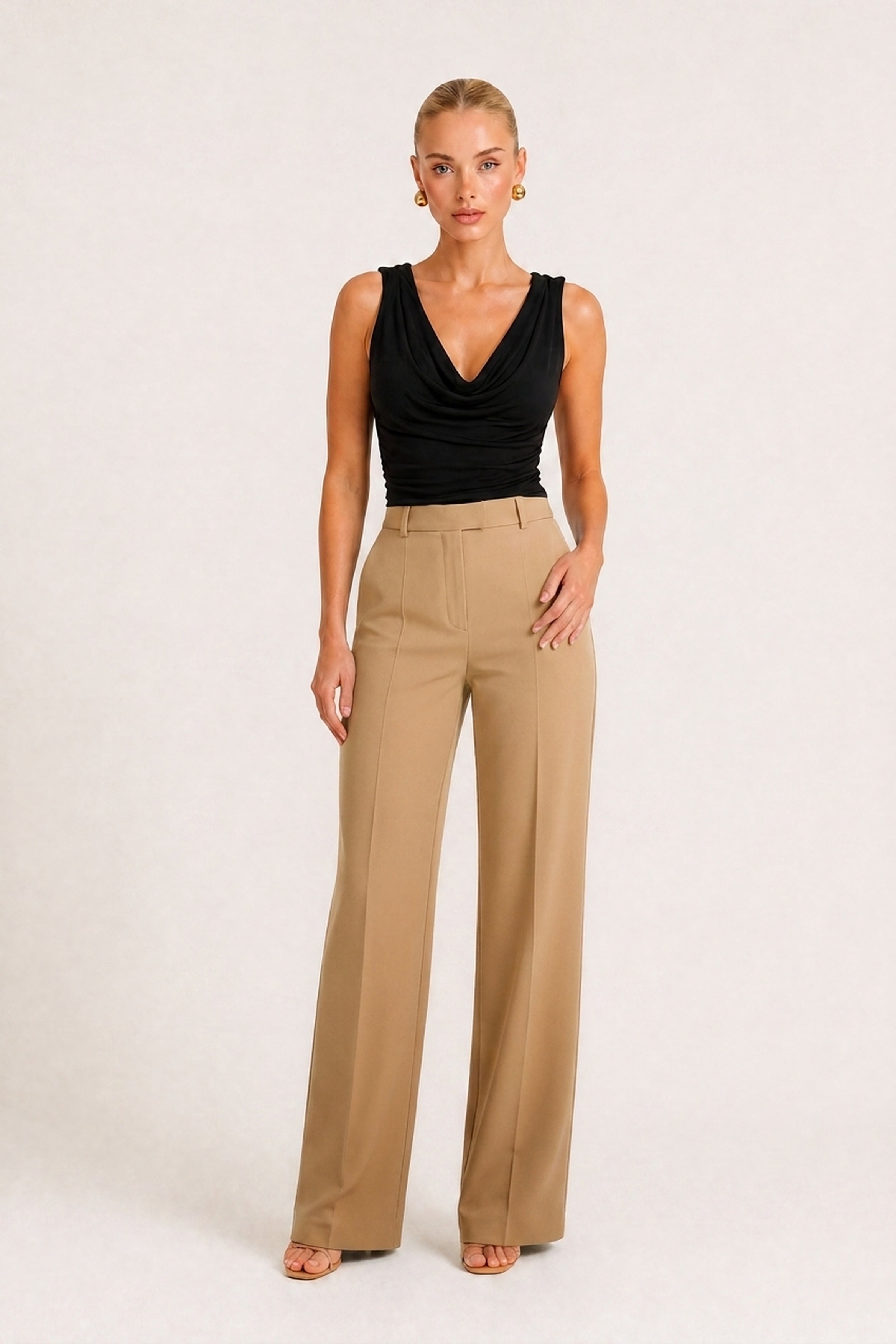 Cowl Neck Twist-Back Top