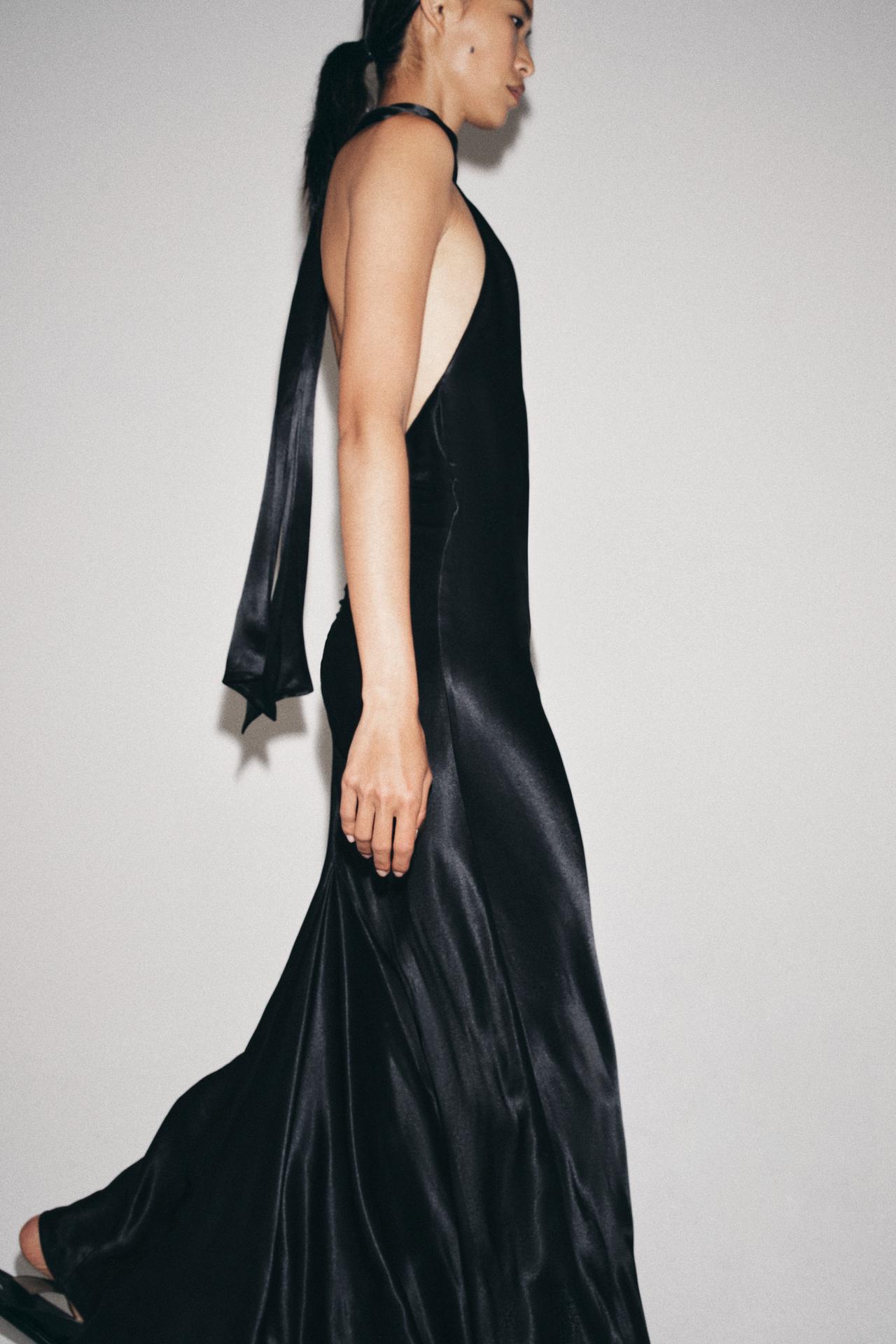 Satin Halter Maxi Dress