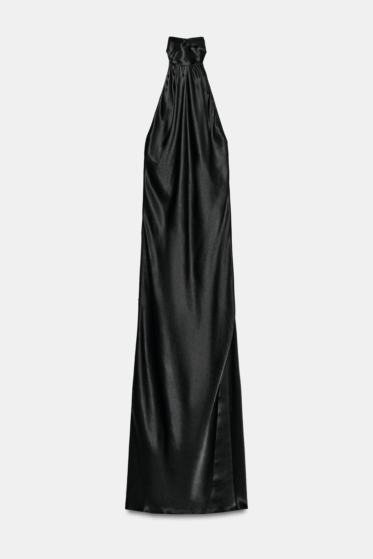 Satin Halter Maxi Dress