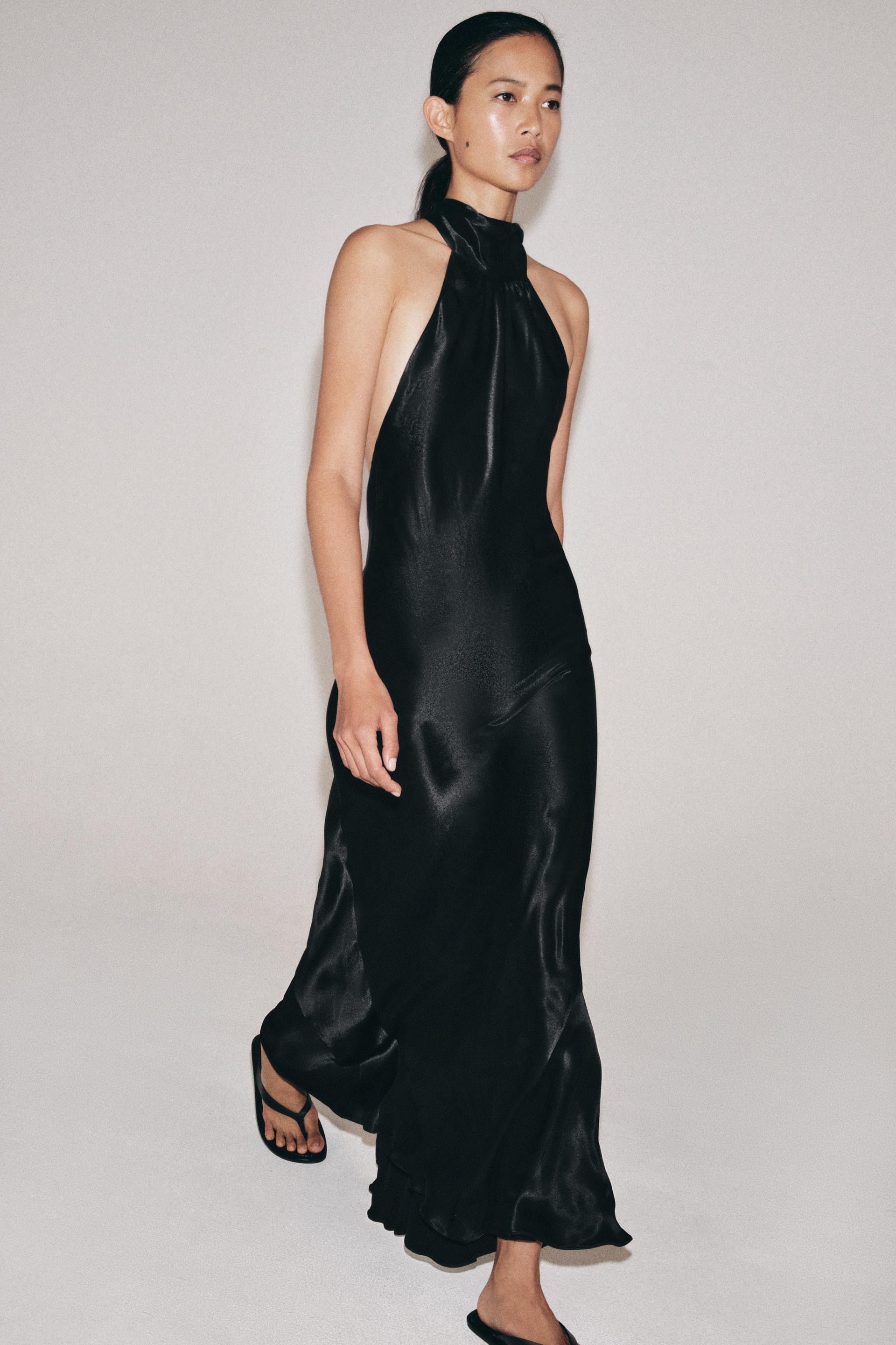 Satin Halter Maxi Dress