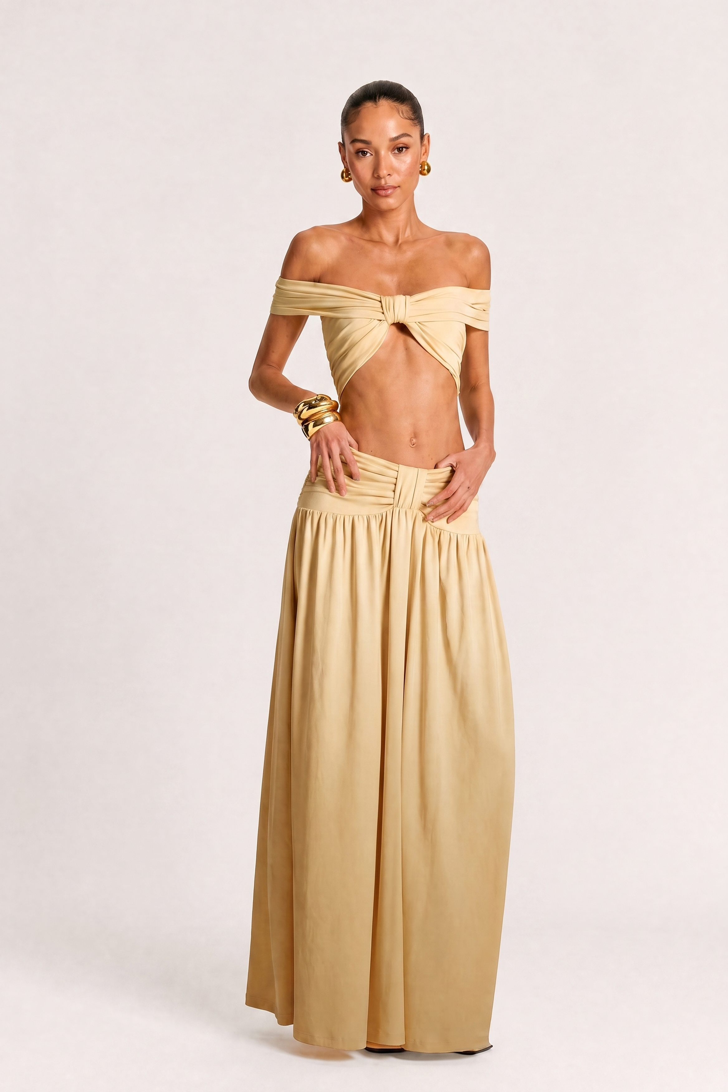 Bardot Twist Maxi Skirt Set – Butter Nude