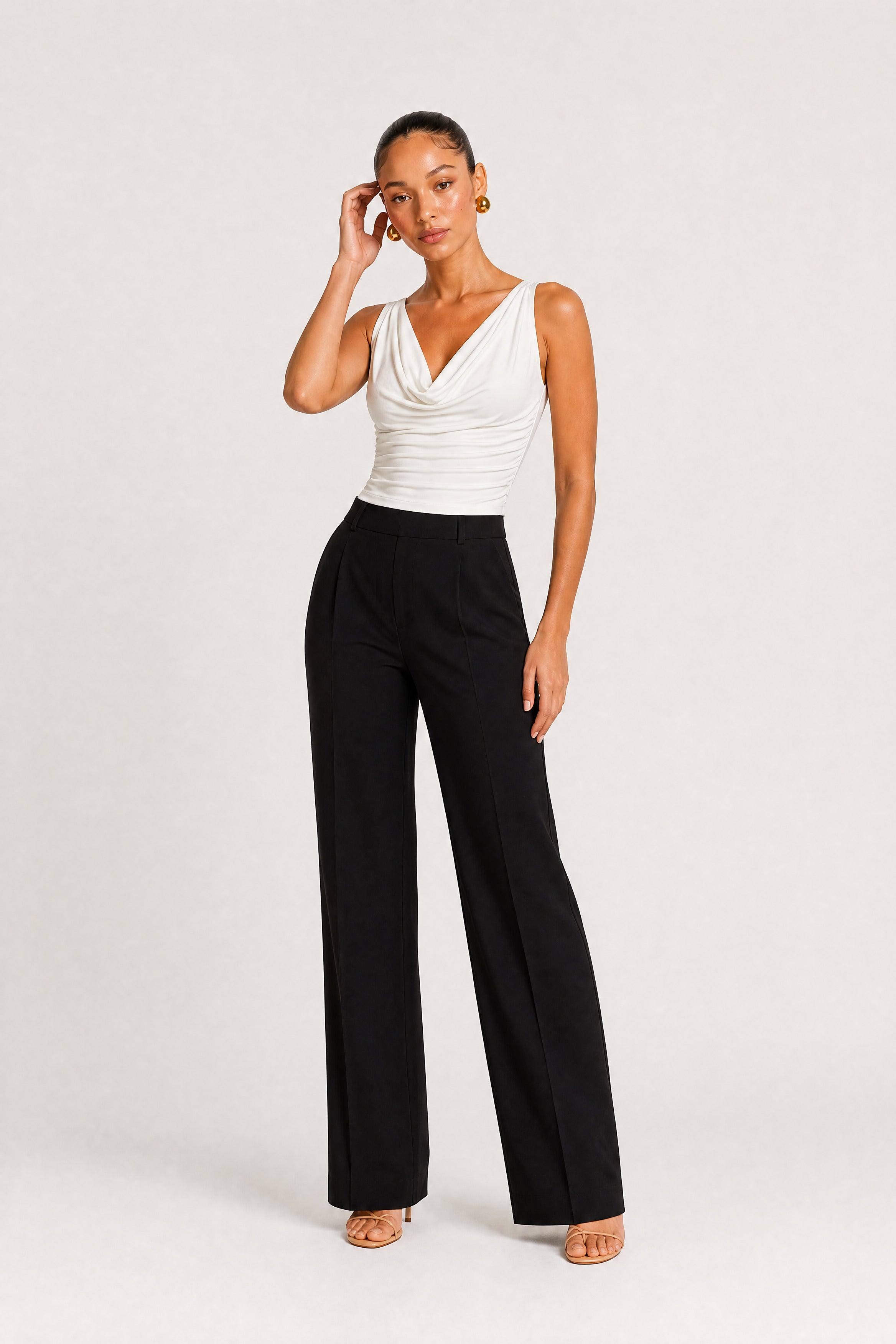 Cowl Neck Twist-Back Top