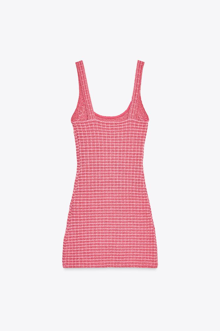 Pink Tweed Mini Dress