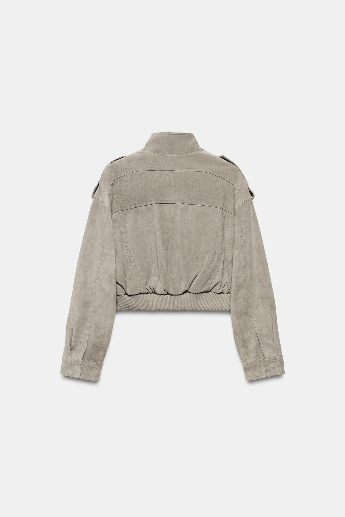 Suede Utility Bomber Jacket