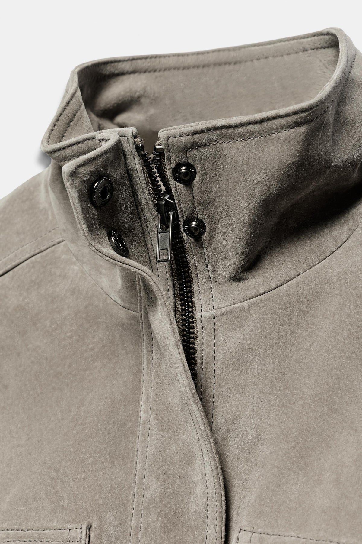 Suede Utility Bomber Jacket