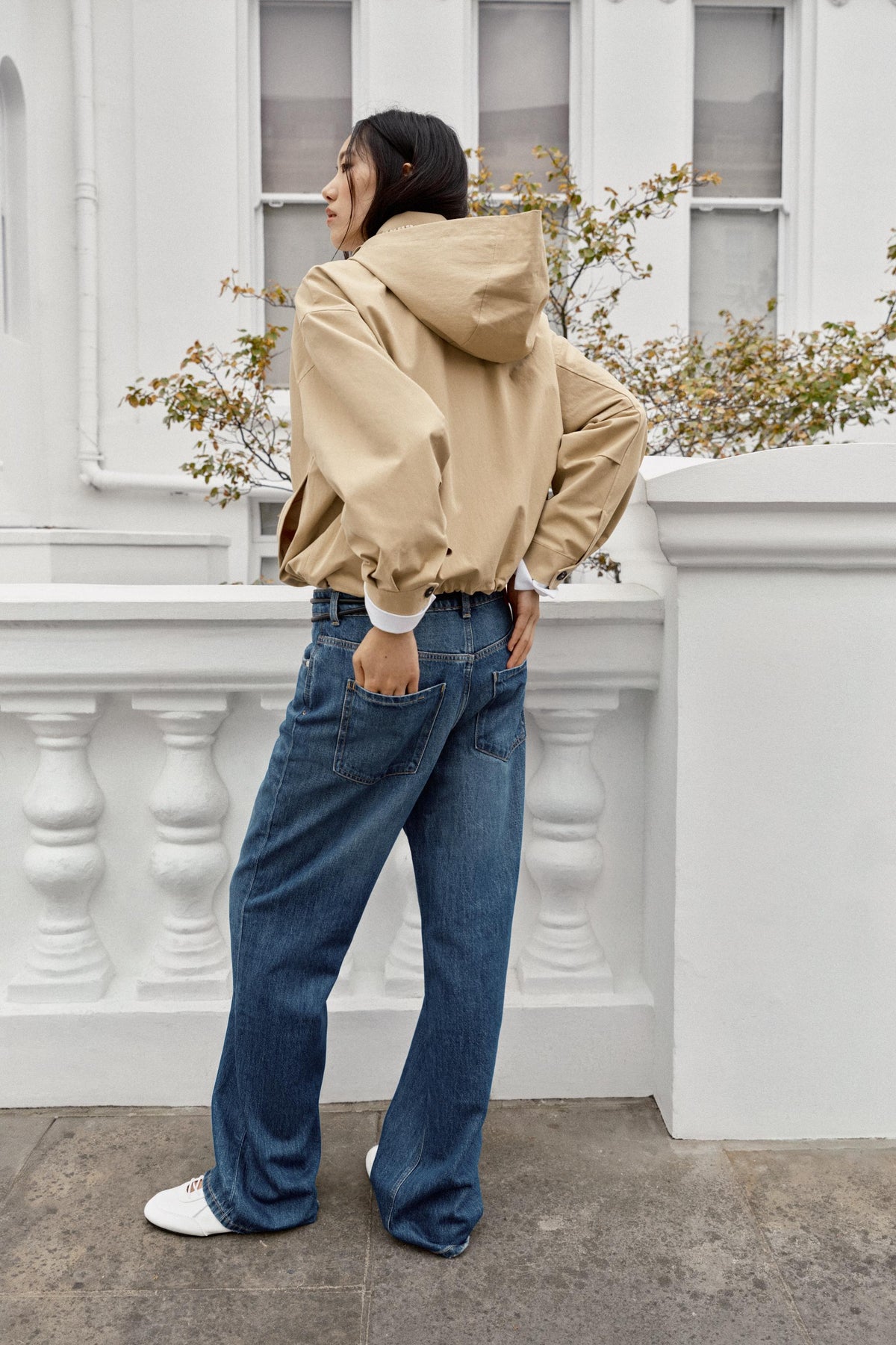 Hooded Cropped Harrington Jacket