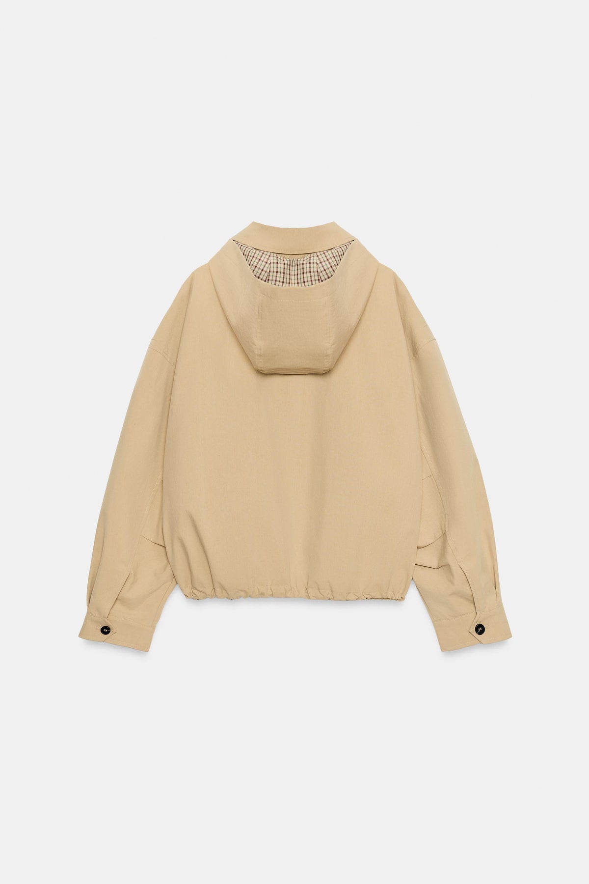 Hooded Cropped Harrington Jacket