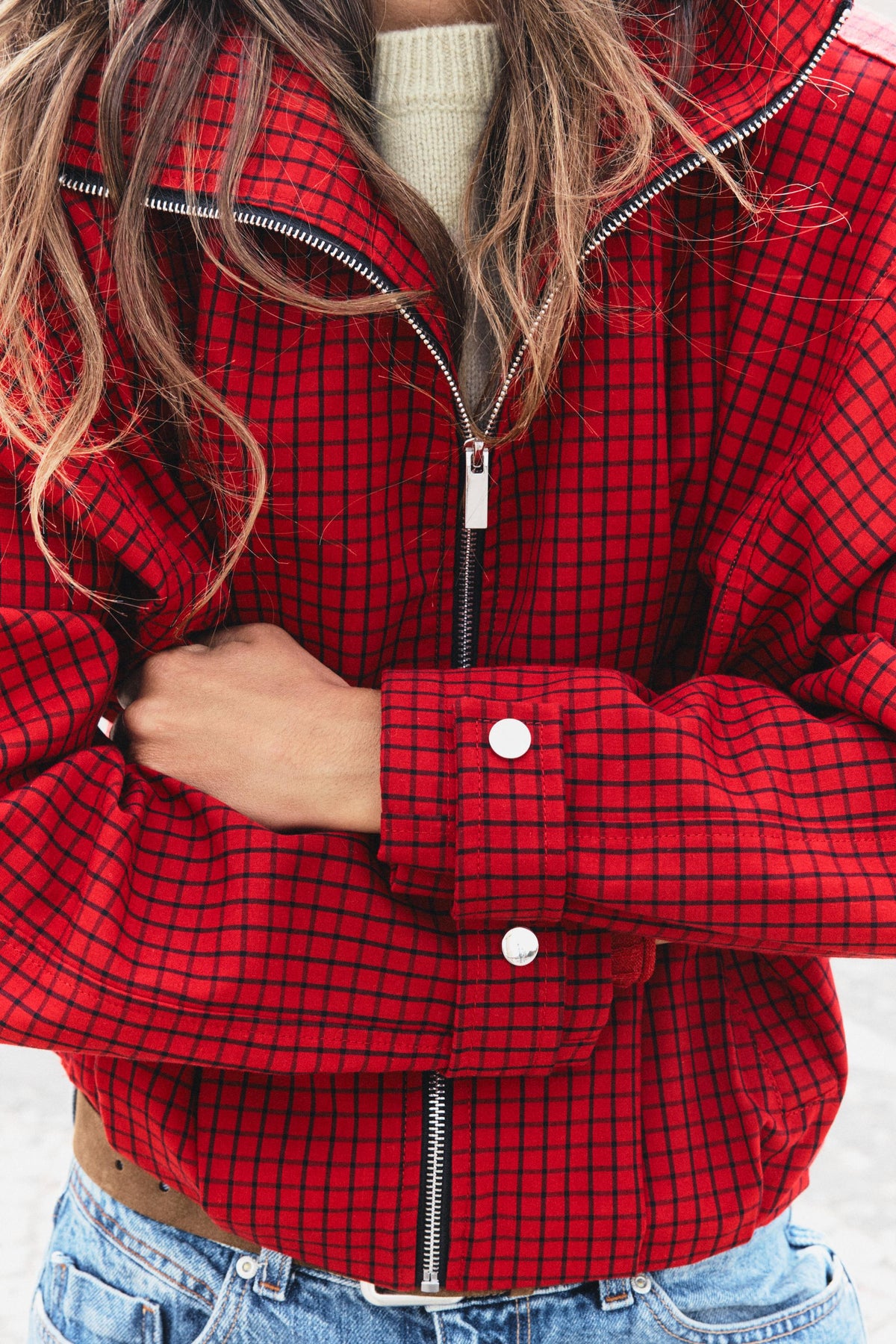Check Bomber Jacket