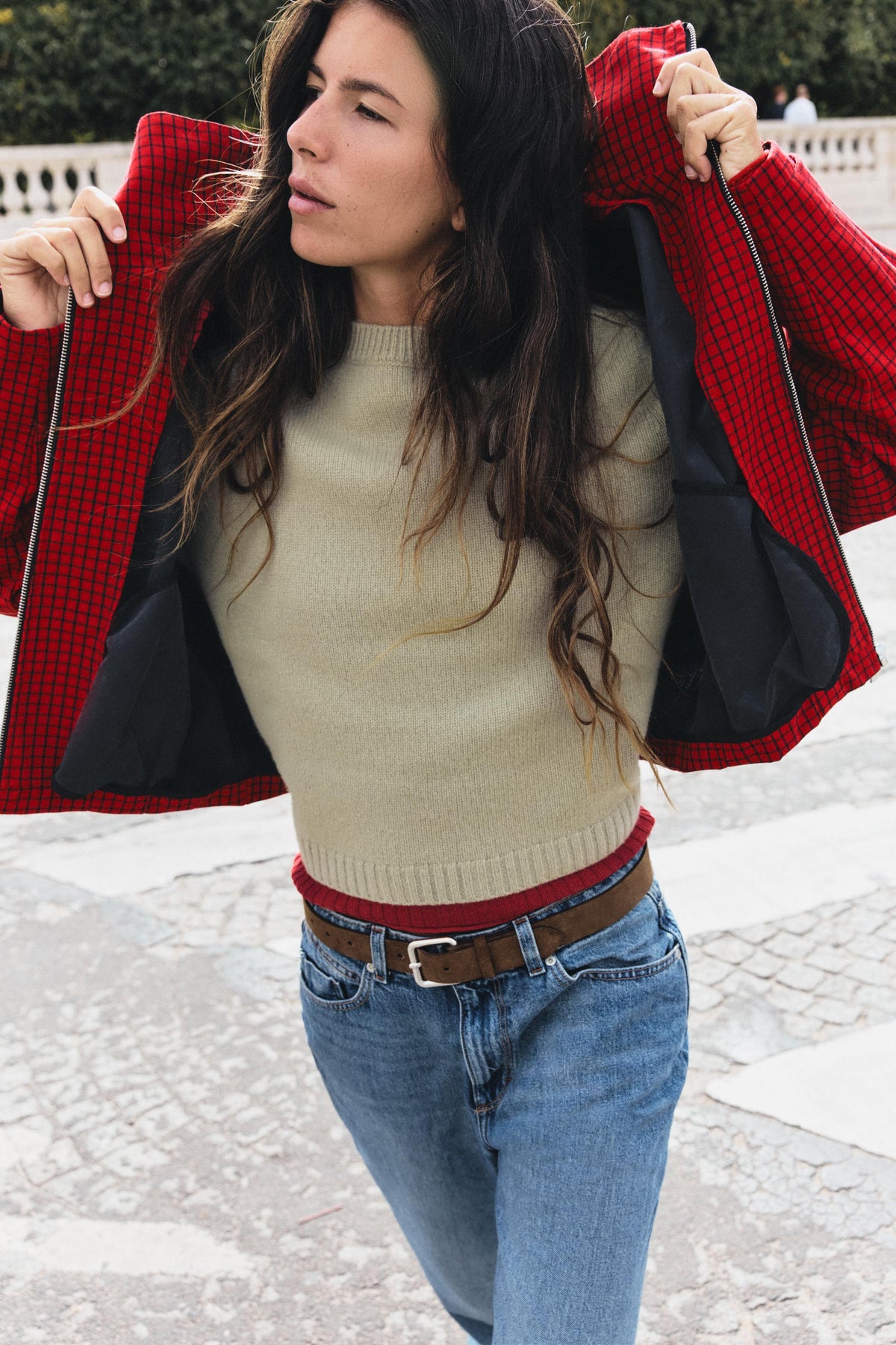 Check Bomber Jacket