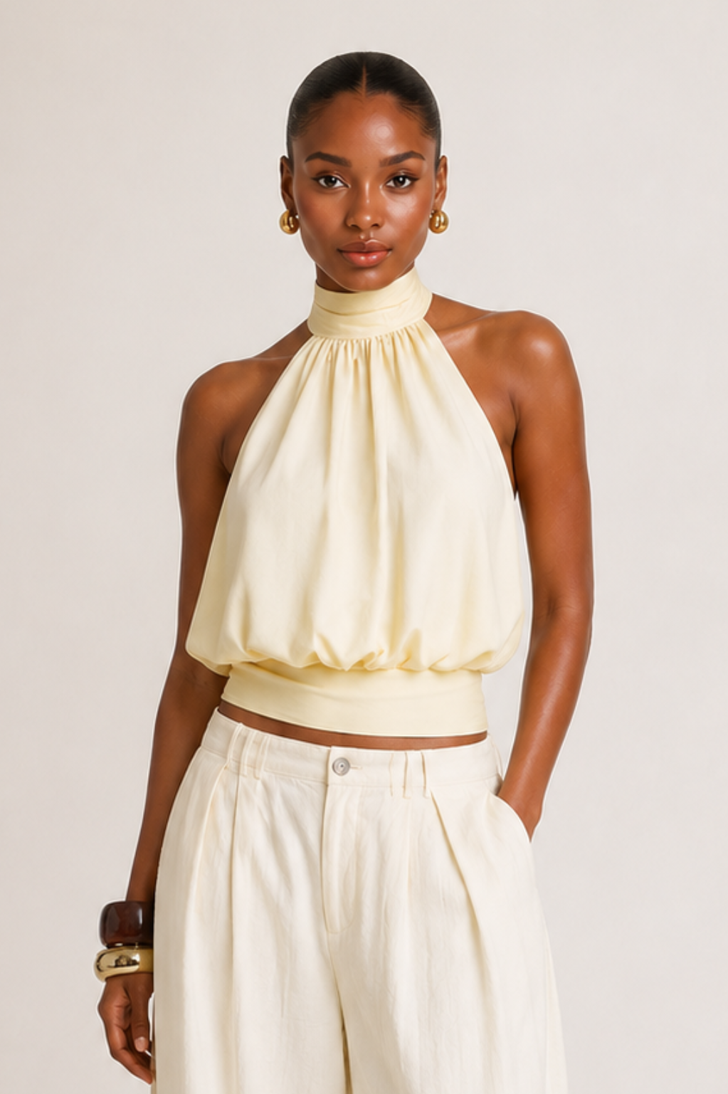 Halter Neck Backless Crop Top