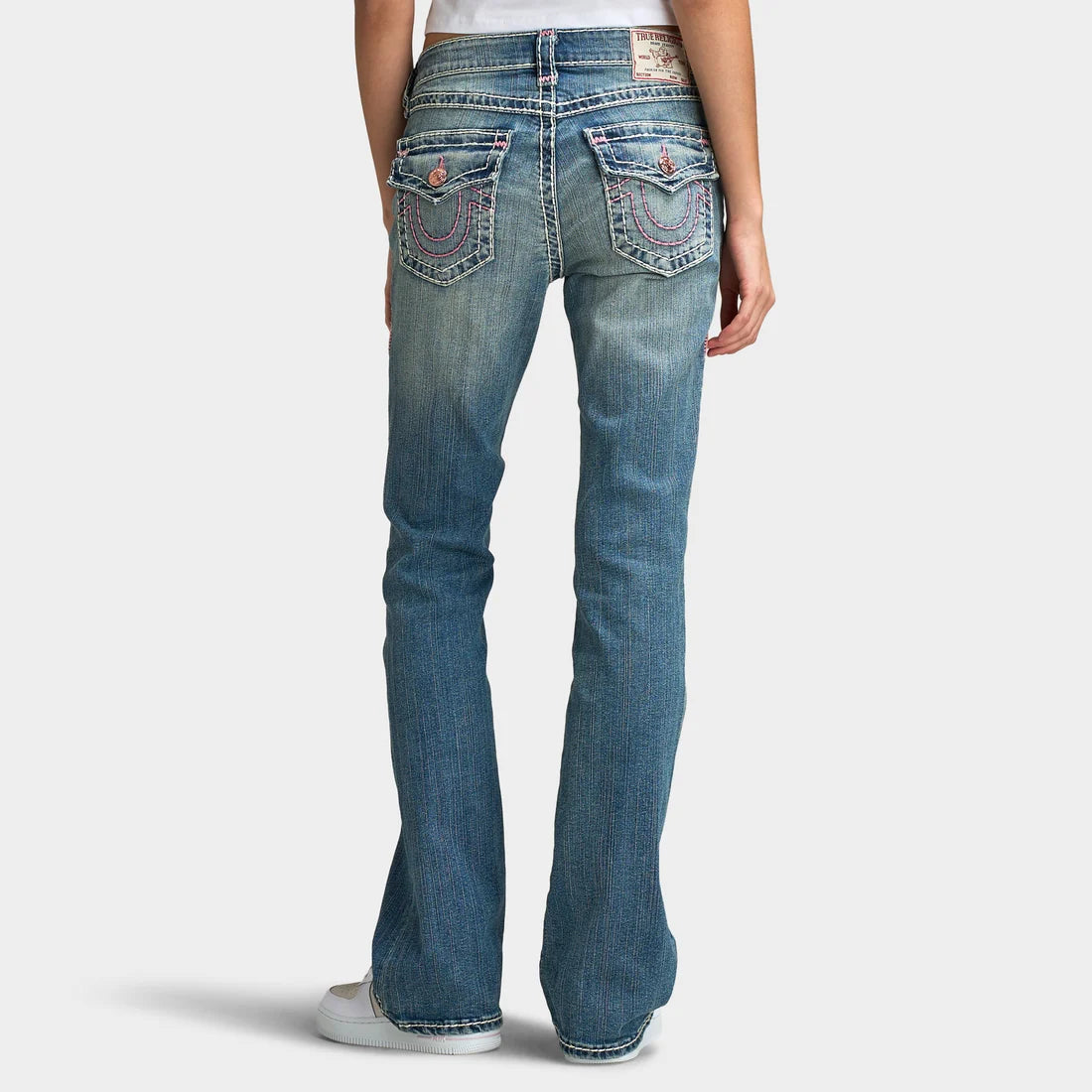 Brooke Vintage Wash Contrast Stitch Bootcut Jeans