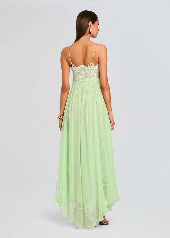 Pistachio Lace Chiffon Maxi