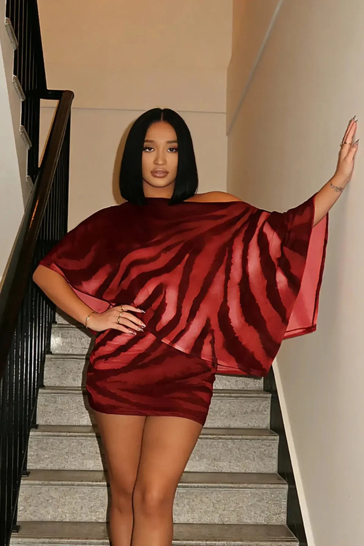 Kaia Draped Mesh Mini Dress