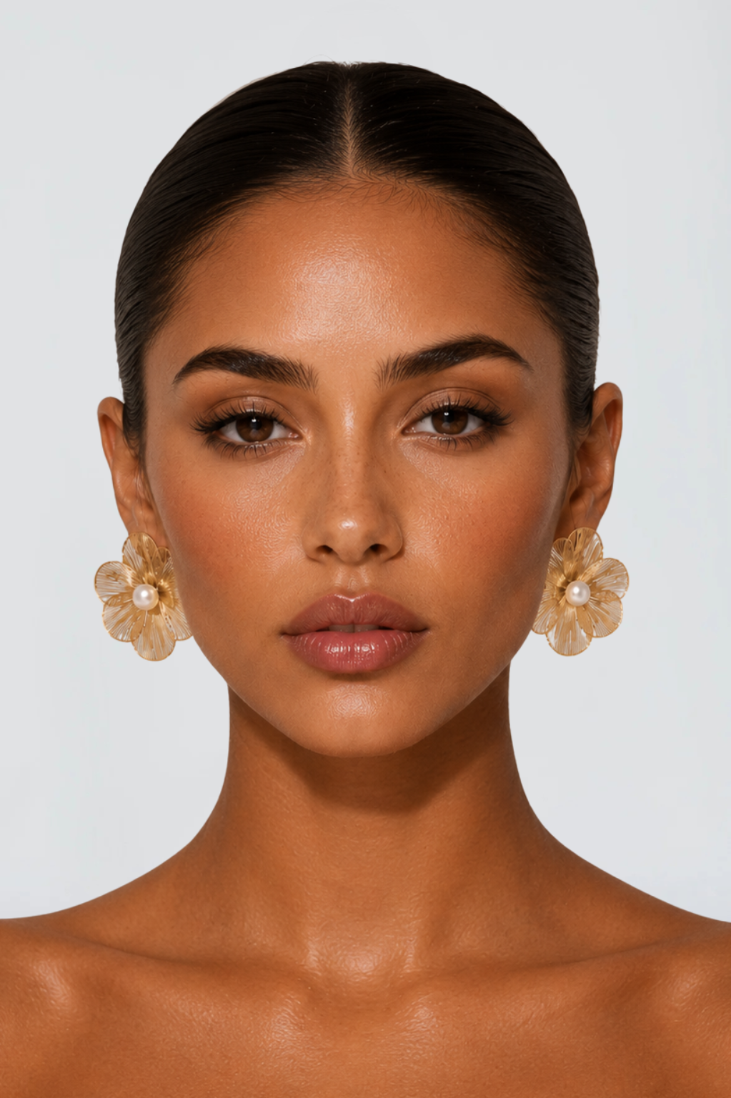 Golden Bloom Pearl Earrings