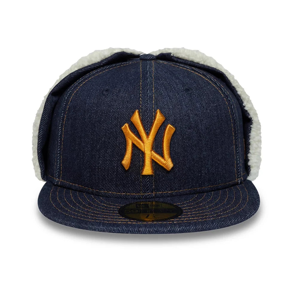 Sloane Denim Ear Flap Fitted Cap