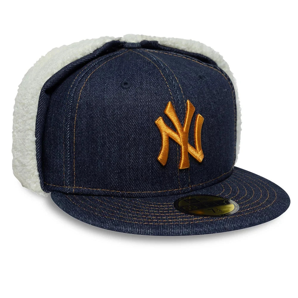 Sloane Denim Ear Flap Fitted Cap