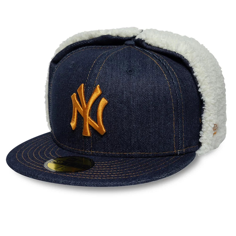 Sloane Denim Ear Flap Fitted Cap