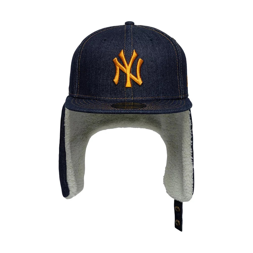 Sloane Denim Ear Flap Fitted Cap