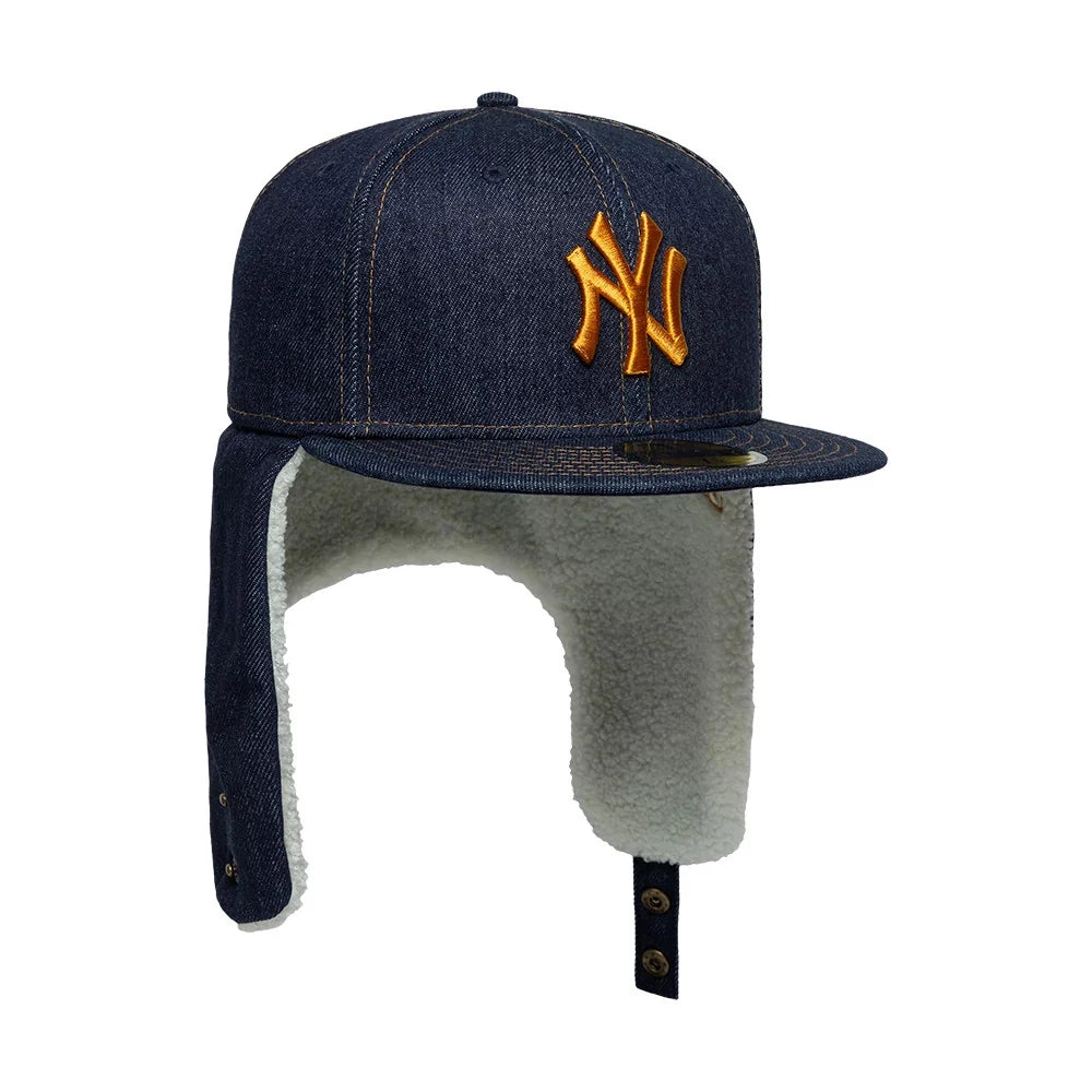 Sloane Denim Ear Flap Fitted Cap