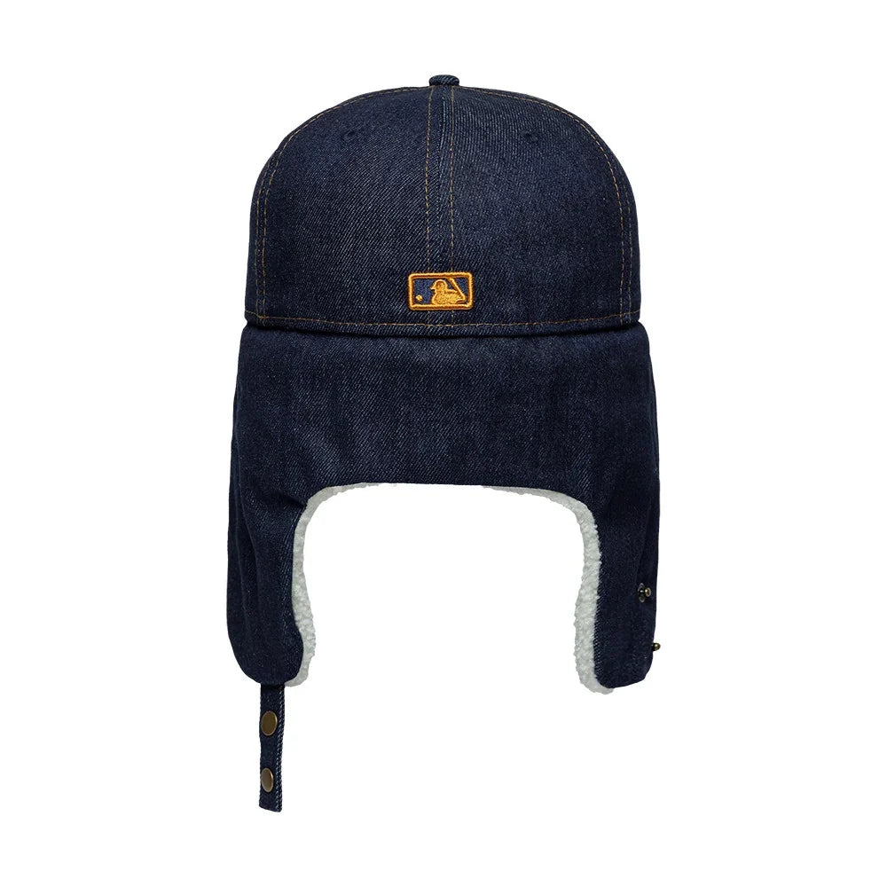 Sloane Denim Ear Flap Fitted Cap