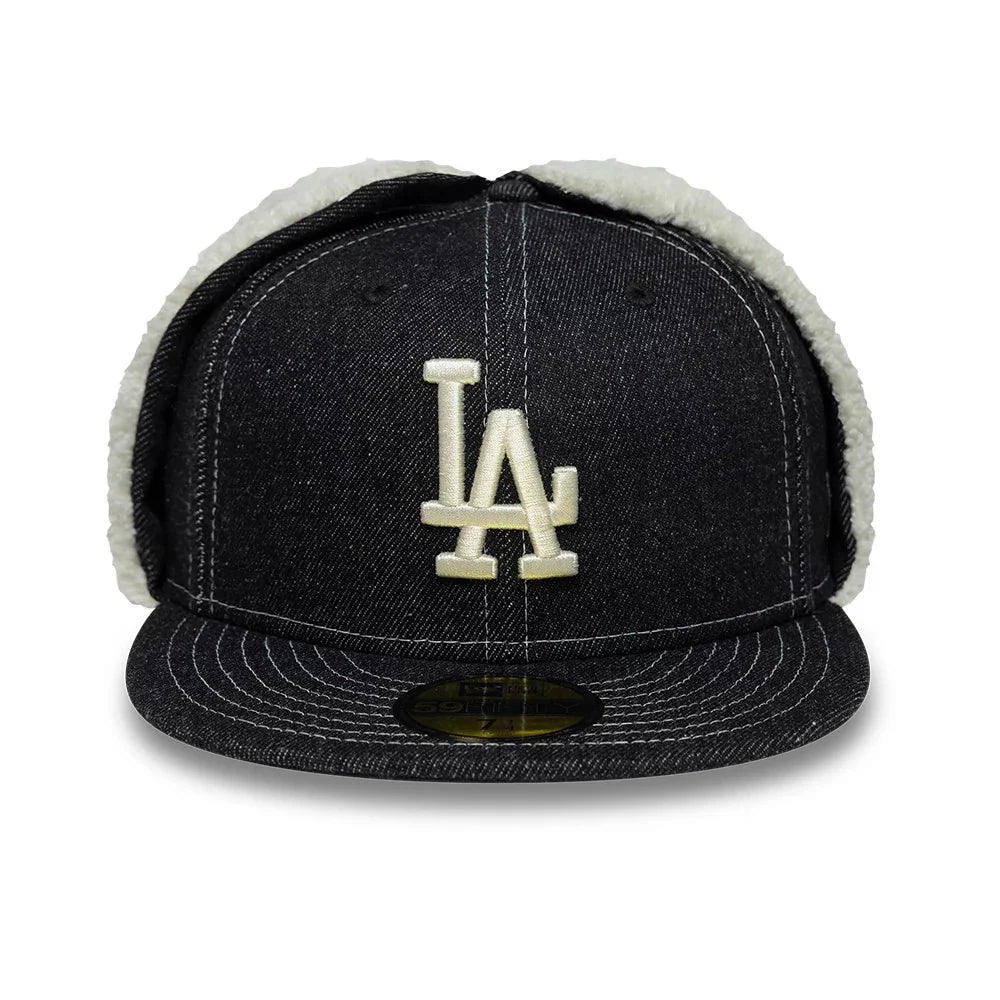 Sloane Denim Ear Flap Fitted Cap