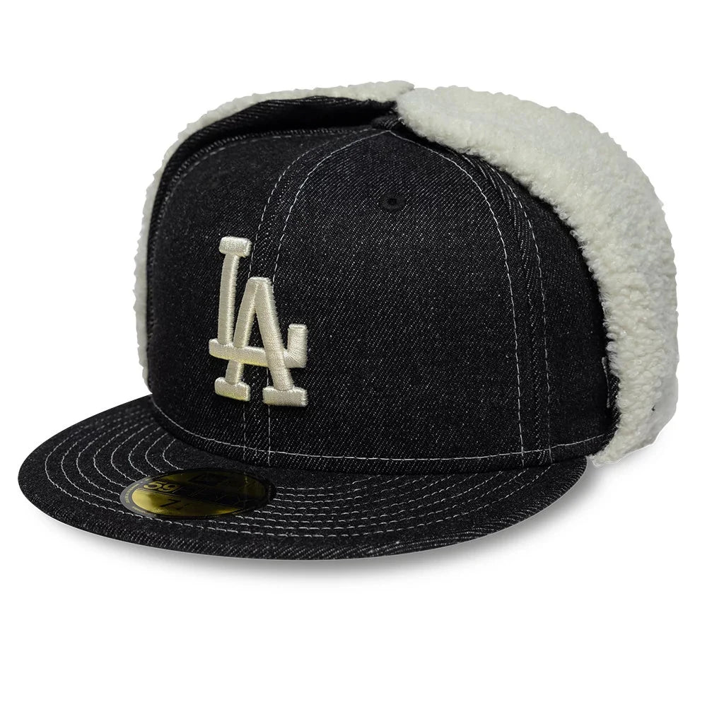 Sloane Denim Ear Flap Fitted Cap