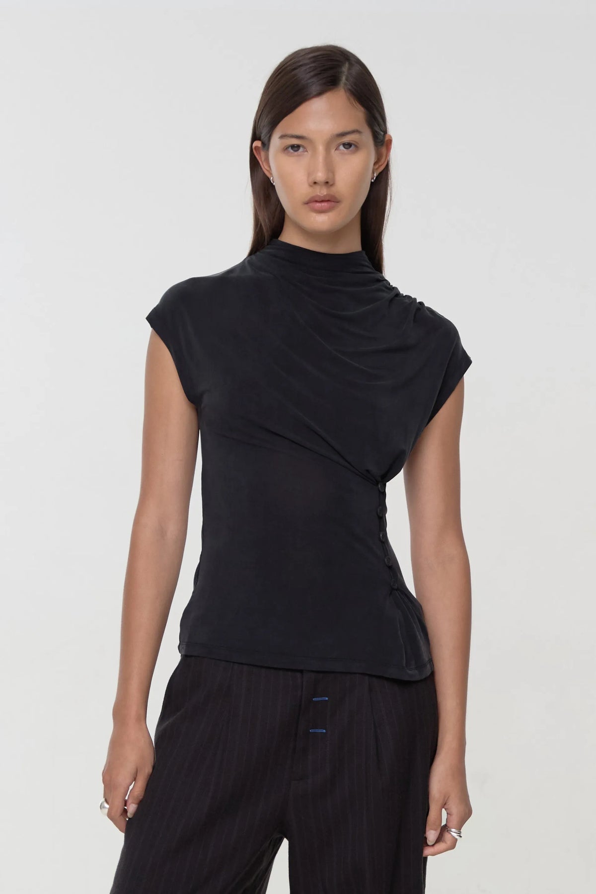 Nyla Draped Button Top