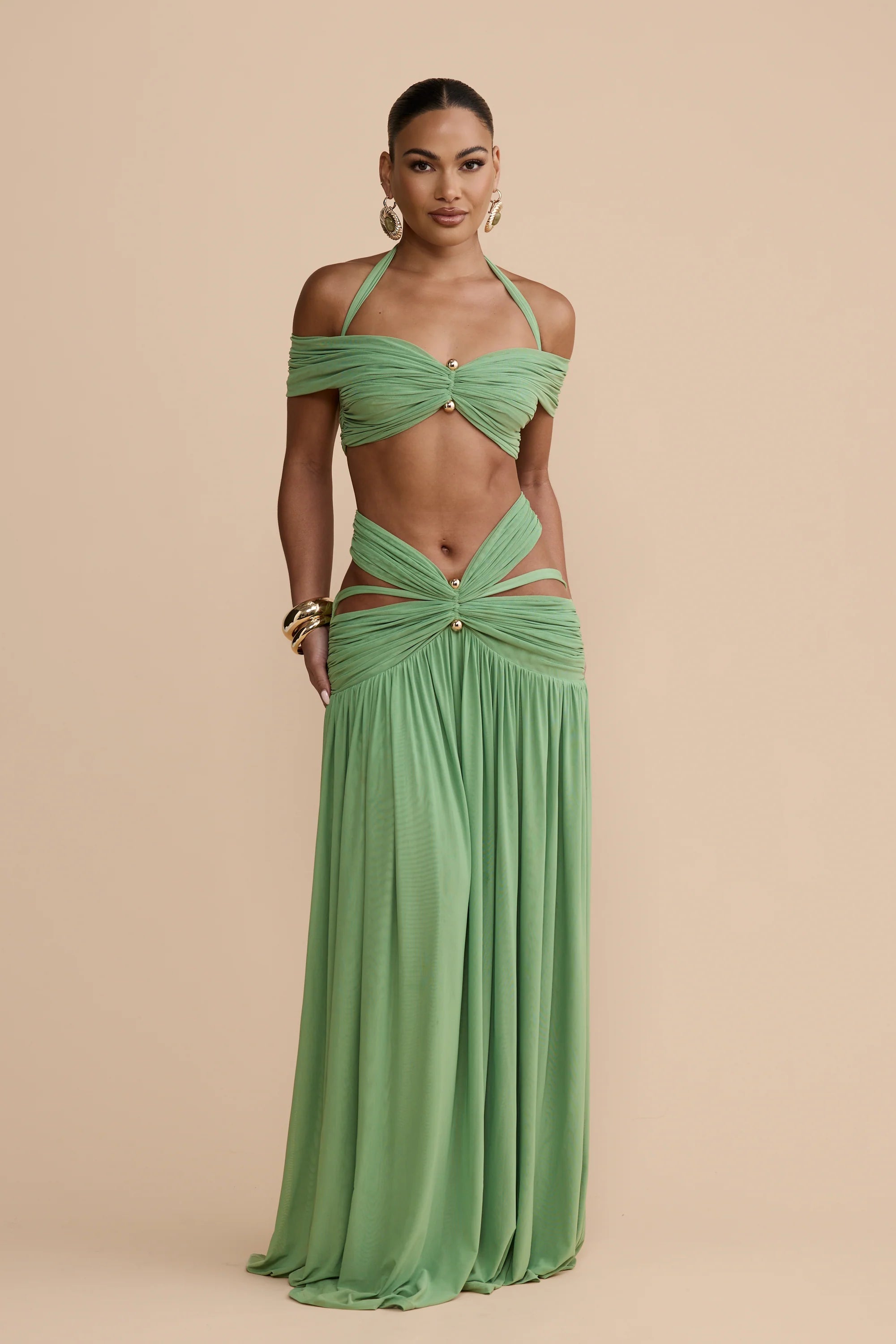 Grecian Cut-Out Maxi Dress
