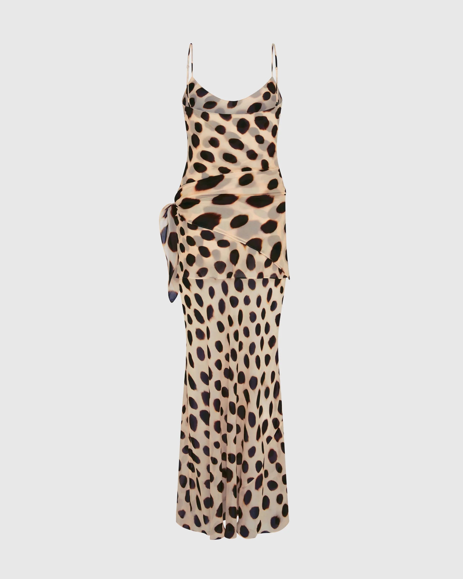 Leopard Tie-Waist Slip Maxi
