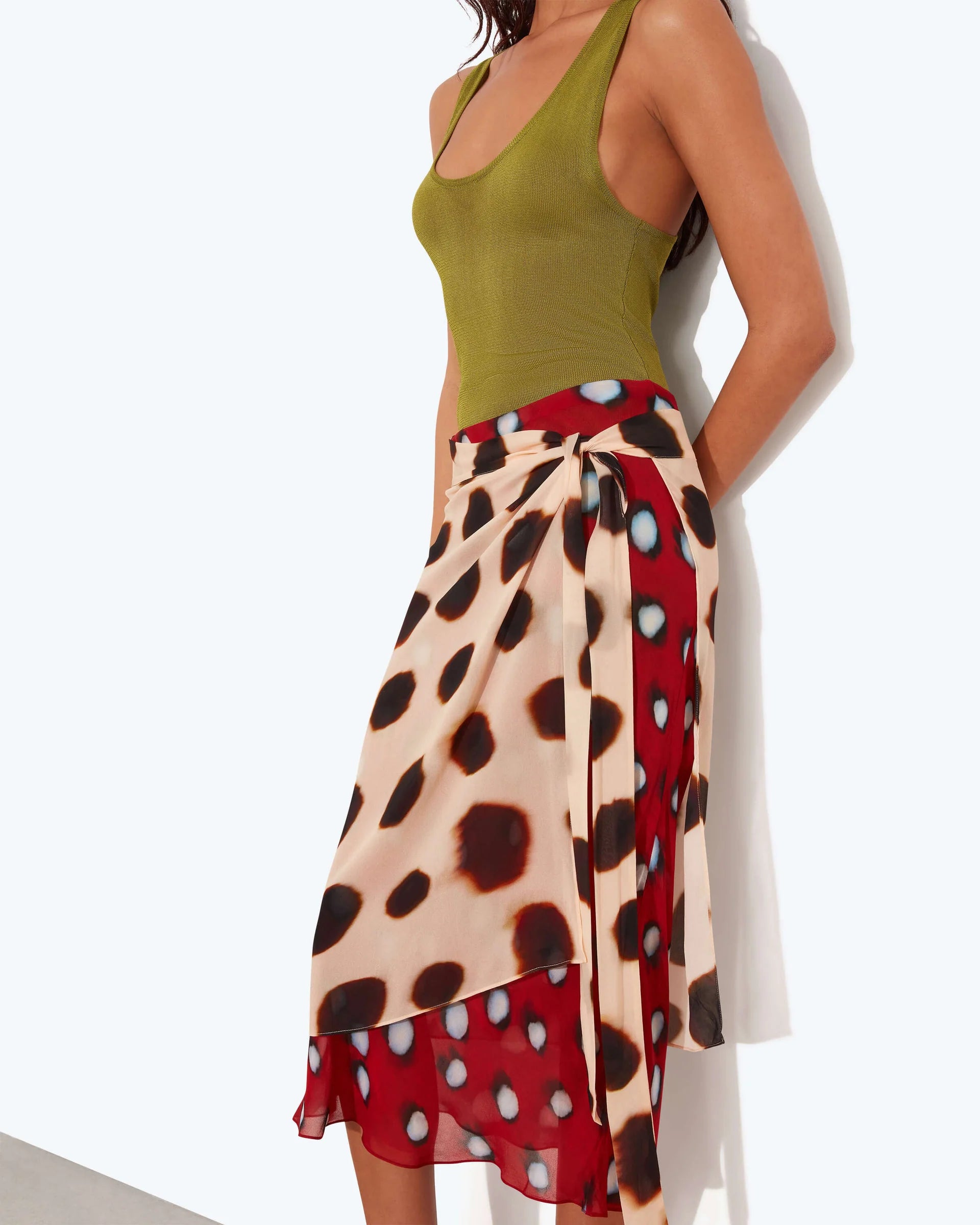 Sheer Wrap Sarong Midi Skirt