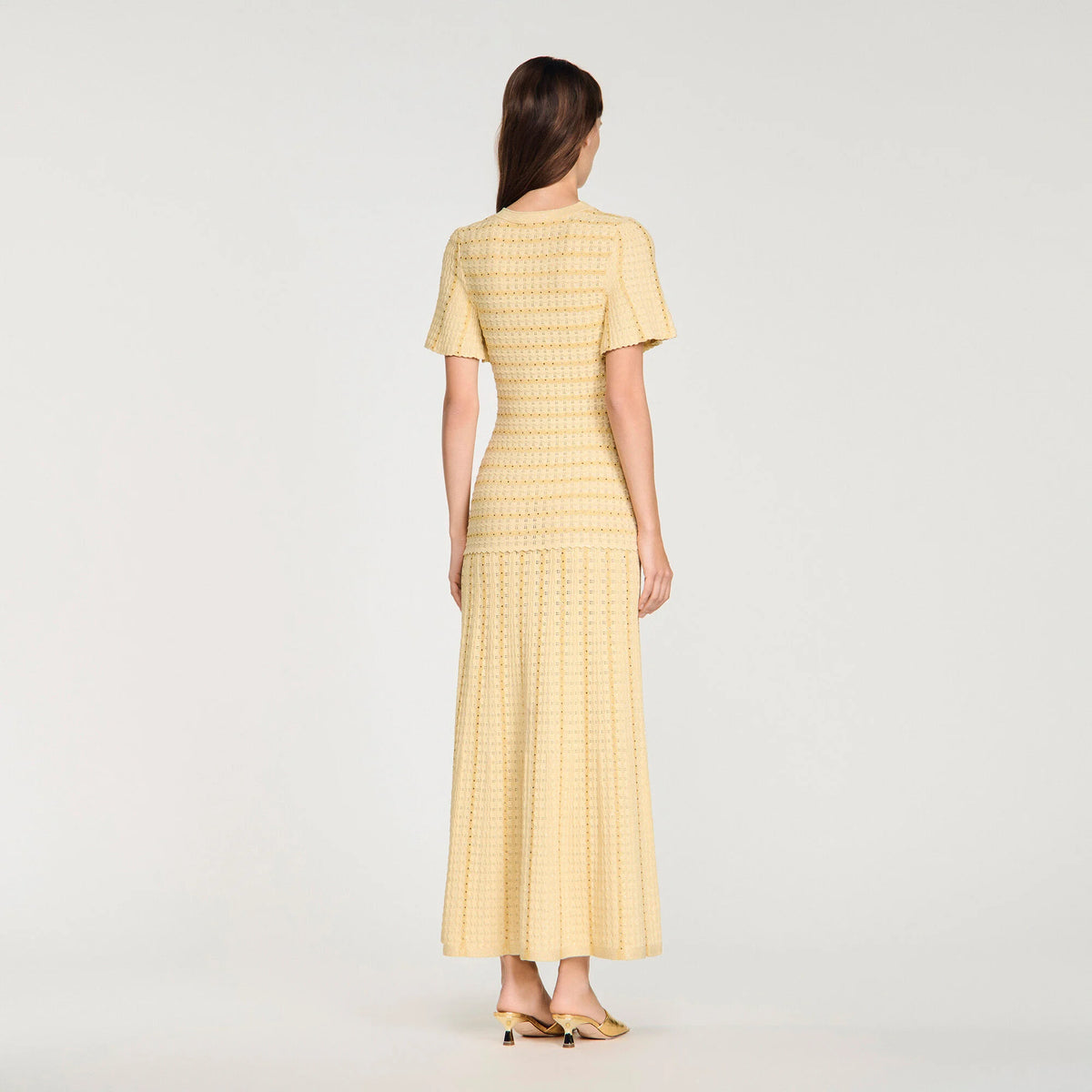 Pointelle Knit Maxi Dress