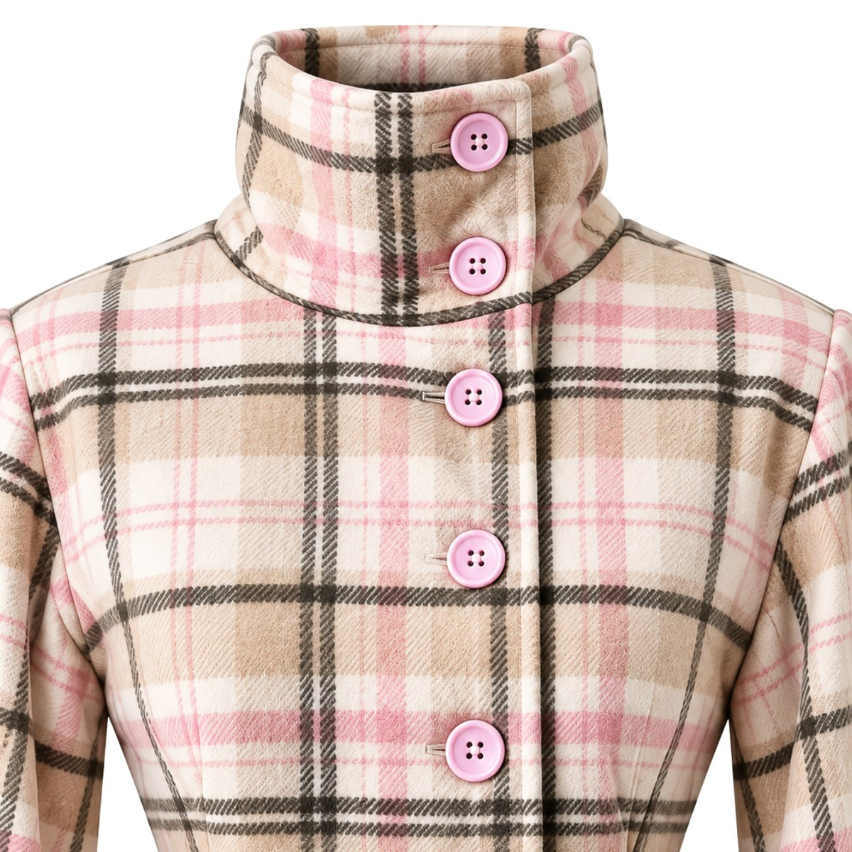 Blair Plaid Bell Sleeve Jacket - Pink Plaid