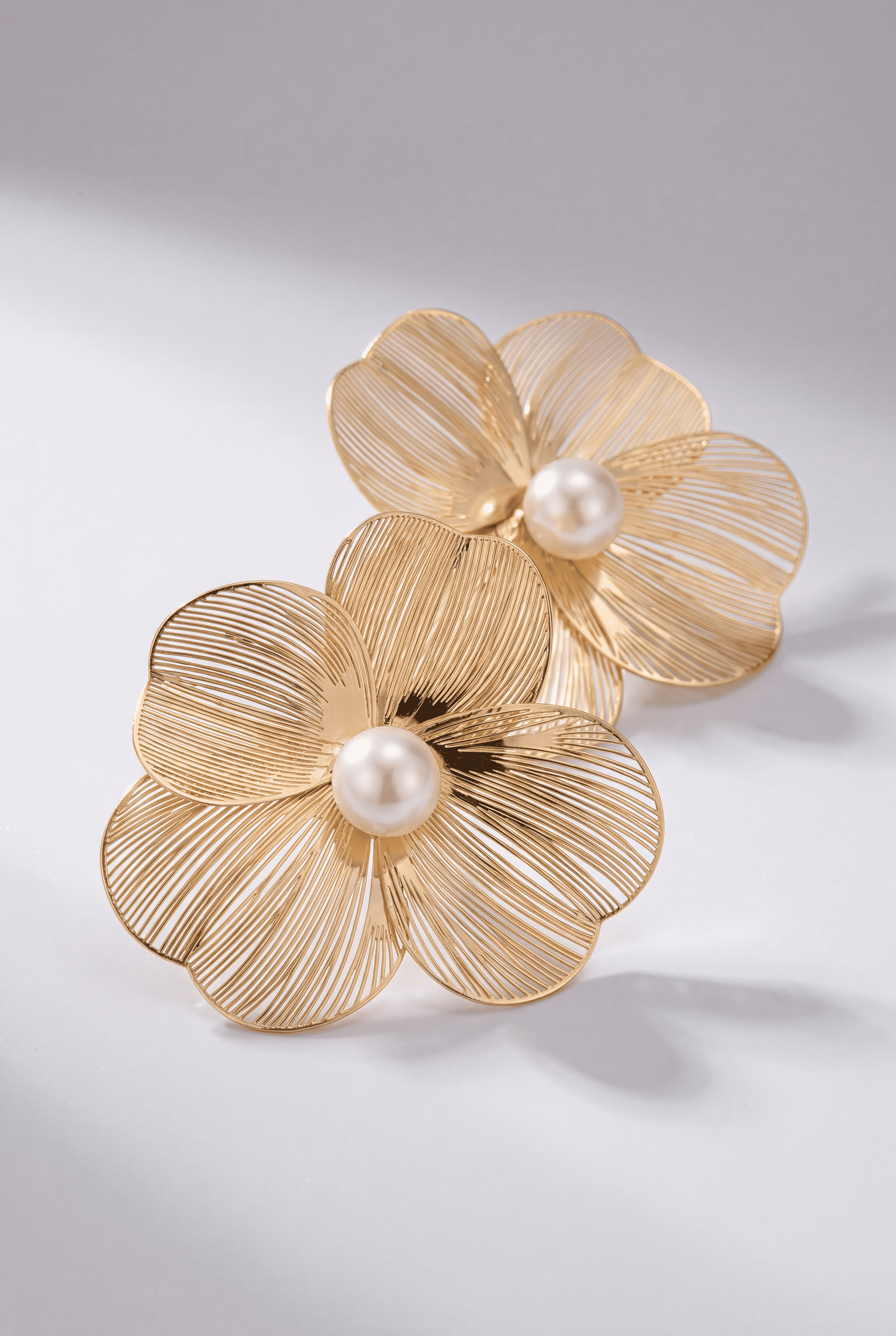 Golden Bloom Pearl Earrings