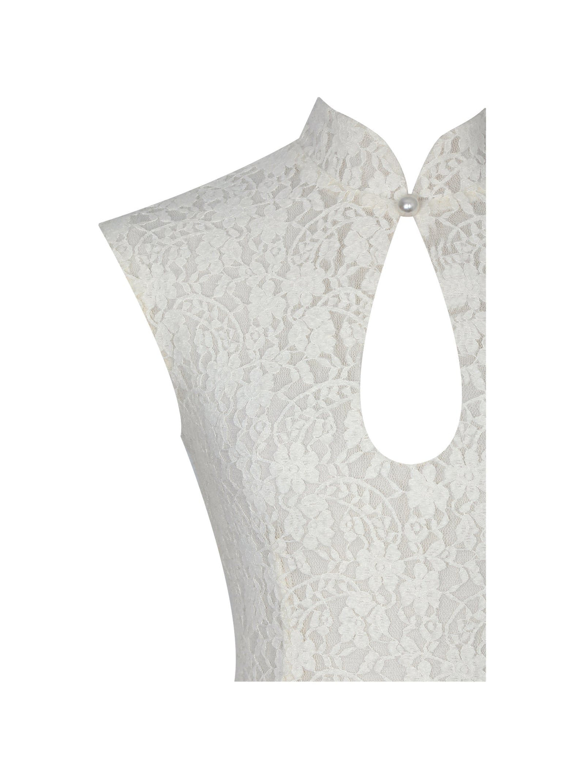 Celeste Lace Keyhole Mermaid Midi Dress - Cream