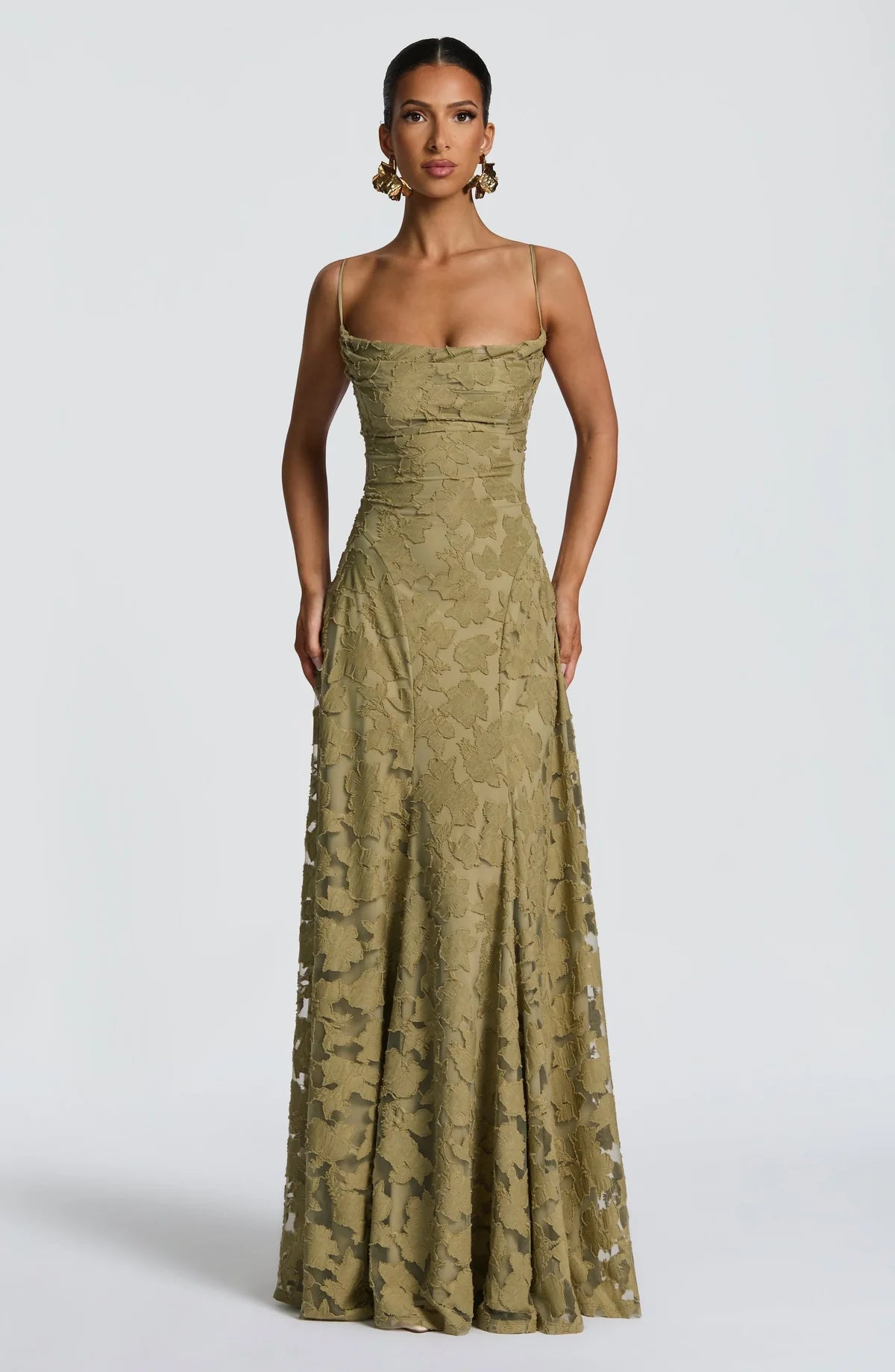 Floral Burnout Maxi Dress