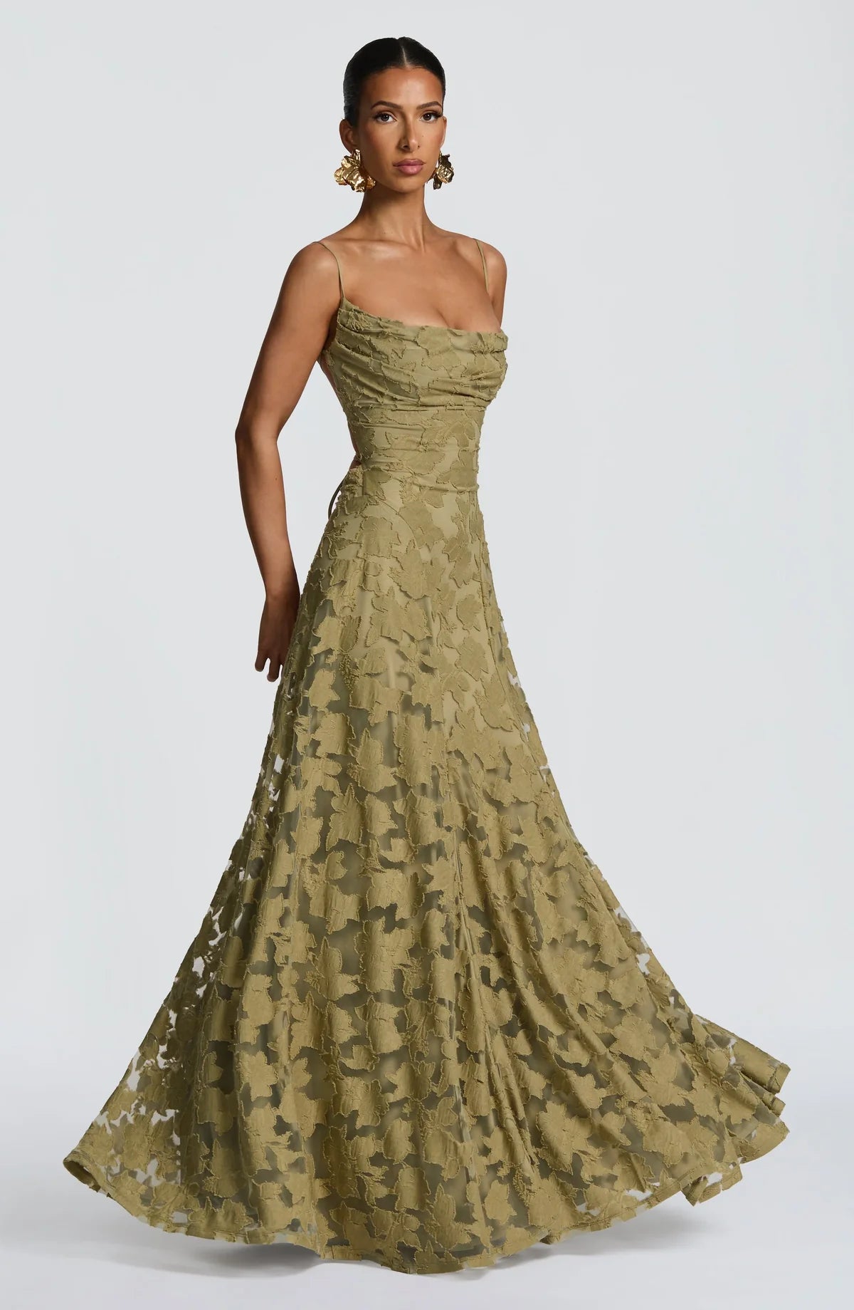 Floral Burnout Maxi Dress