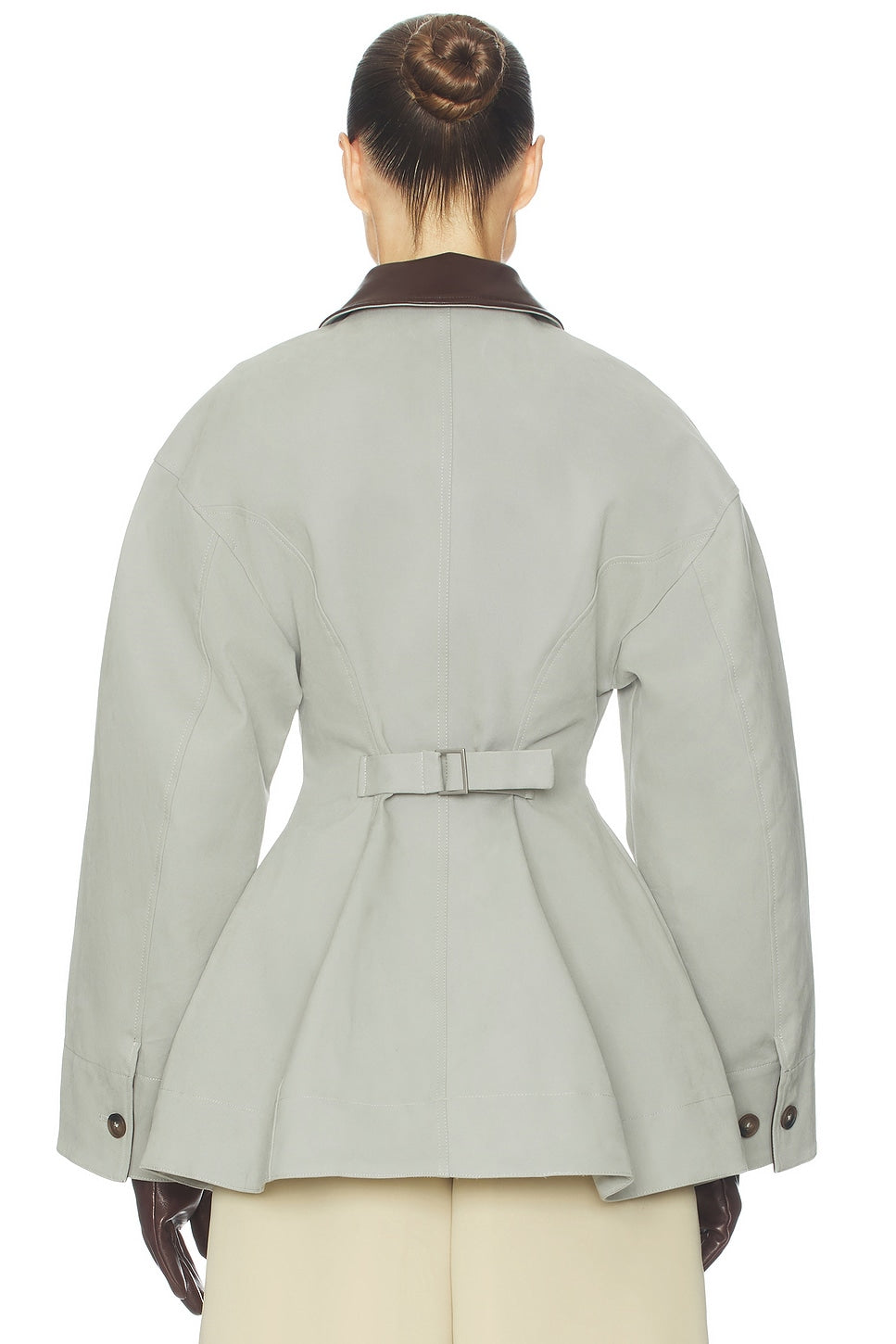Hazel Contrast Collar Utility Jacket - Sage Grey