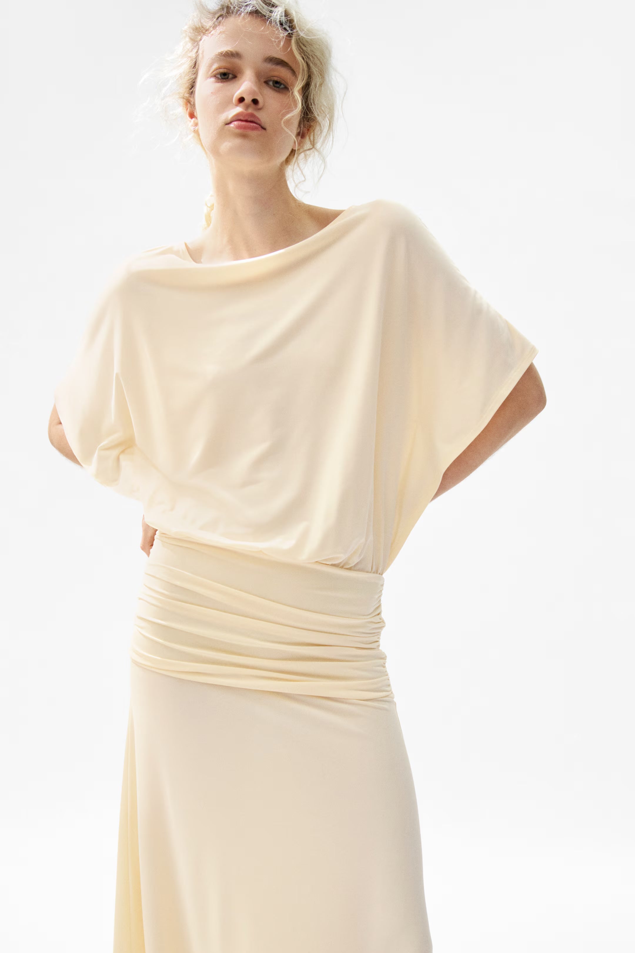 Grecian Draped Jersey Maxi