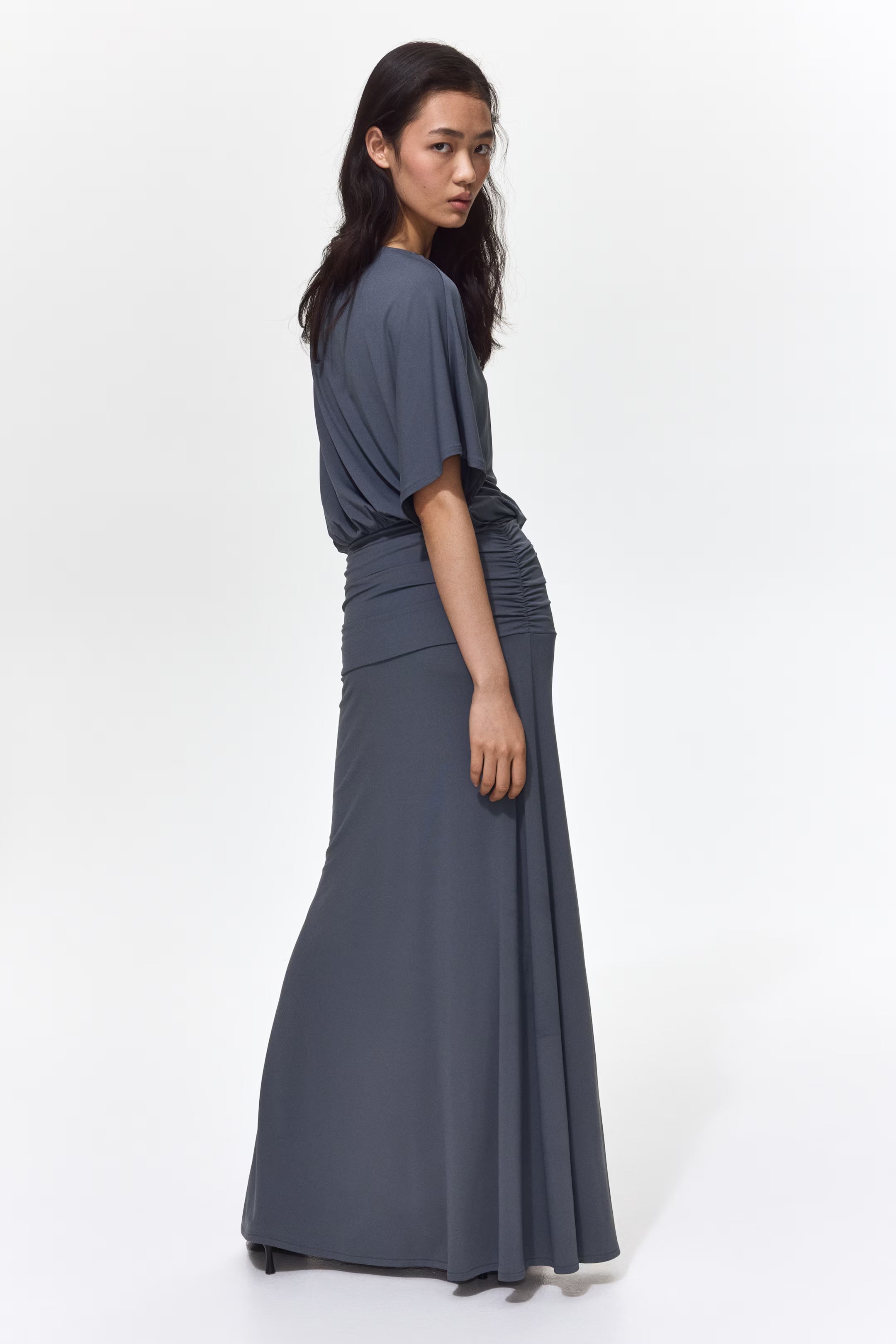 Grecian Draped Jersey Maxi