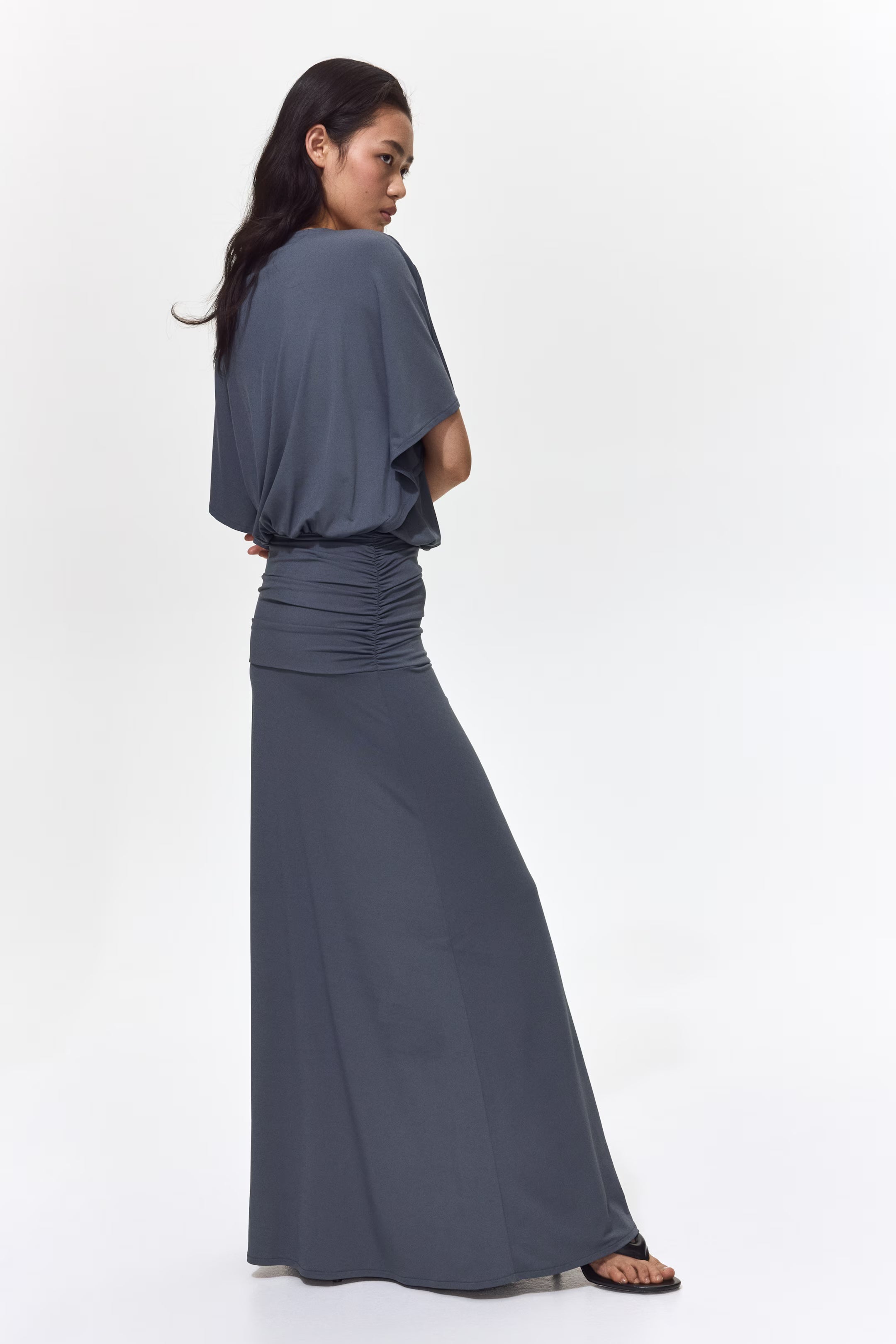 Grecian Draped Jersey Maxi