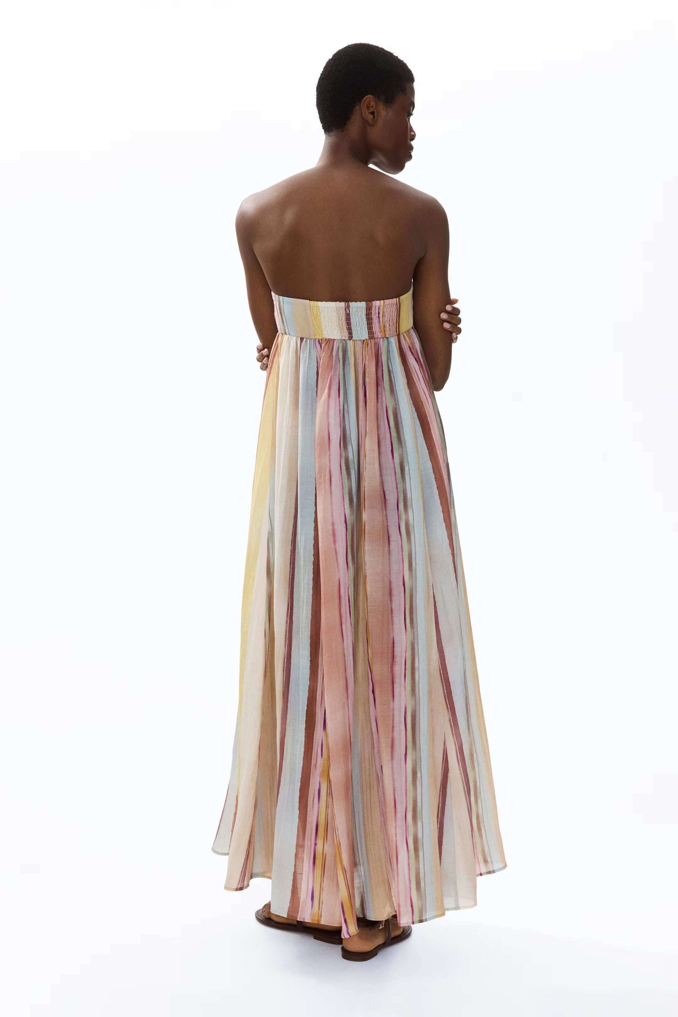 Striped Bandeau Maxi Dress