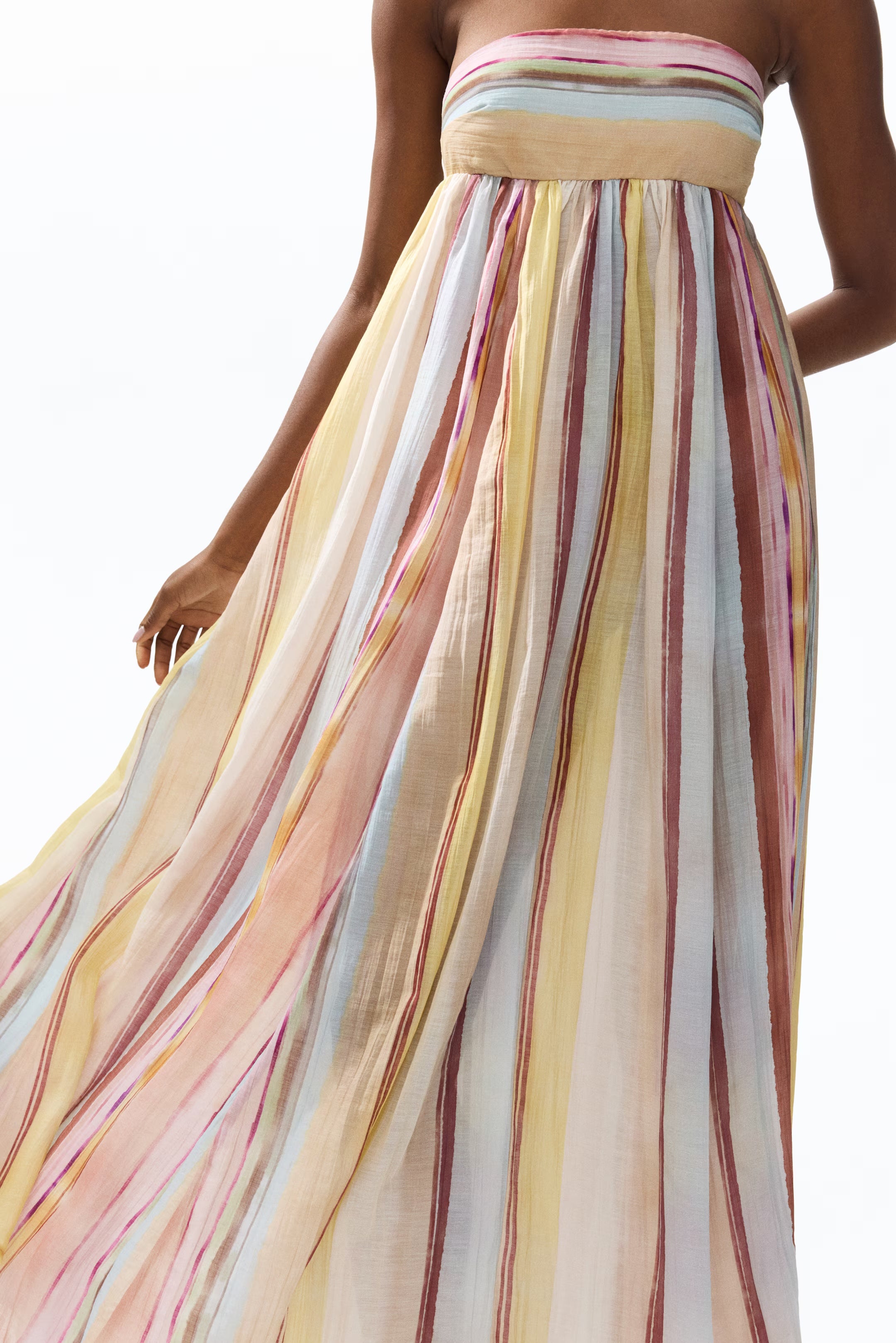 Striped Bandeau Maxi Dress