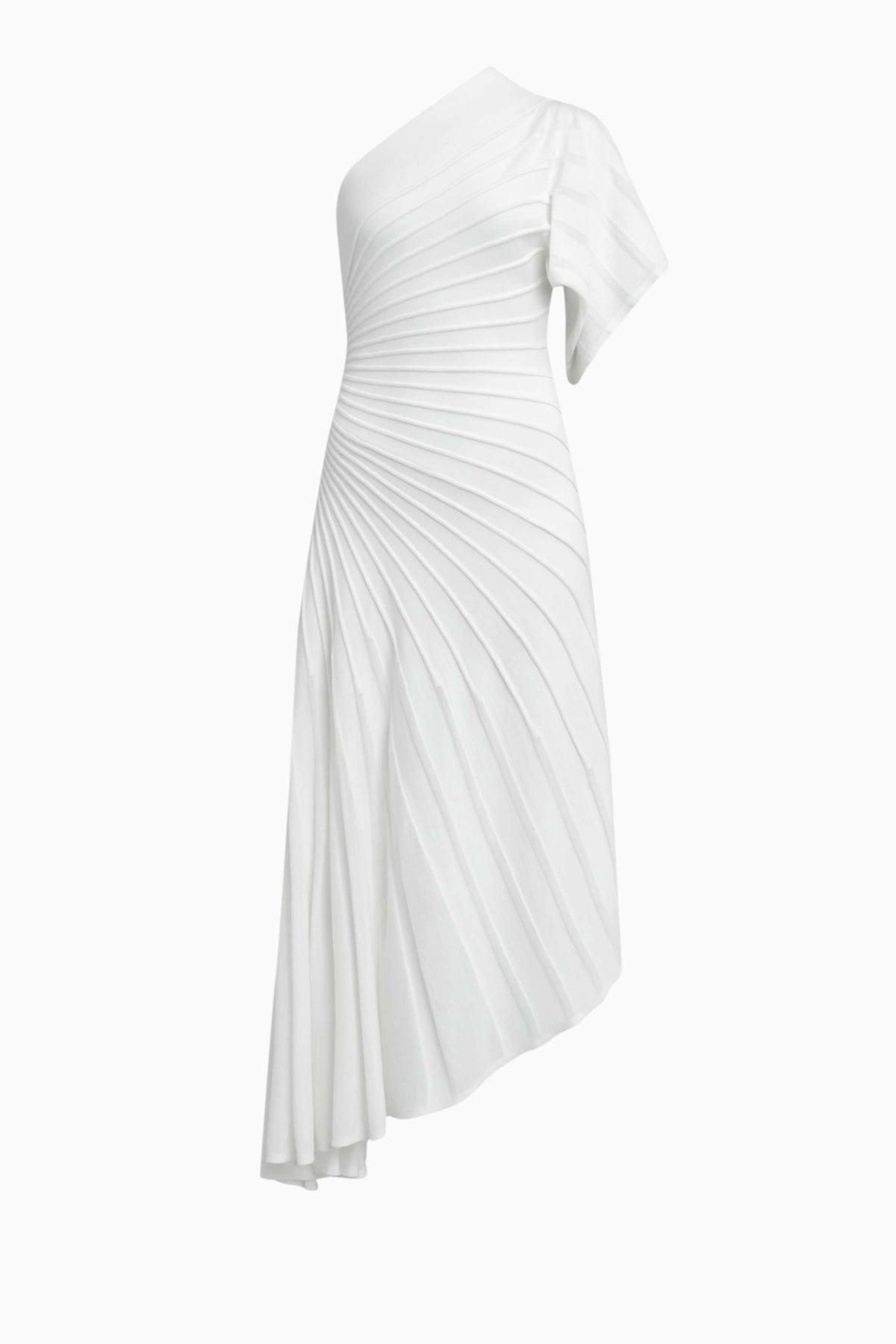 Iris One Shoulder Asymmetric Knit Midi Dress