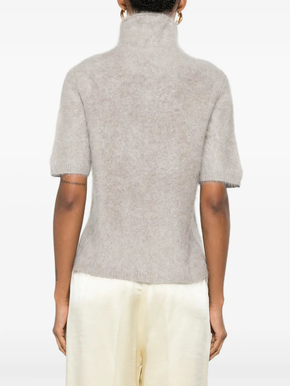 Cora Short Sleeve Turtleneck Sweater - Grey
