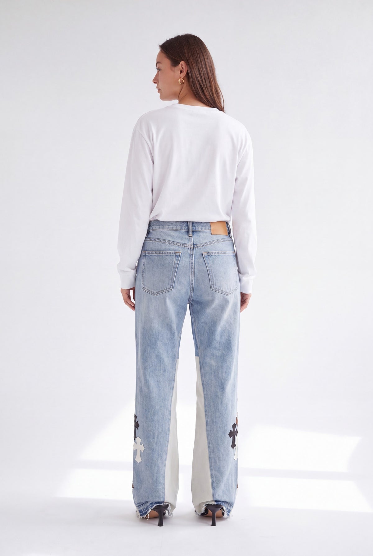 Jade Patchwork Flare Jeans