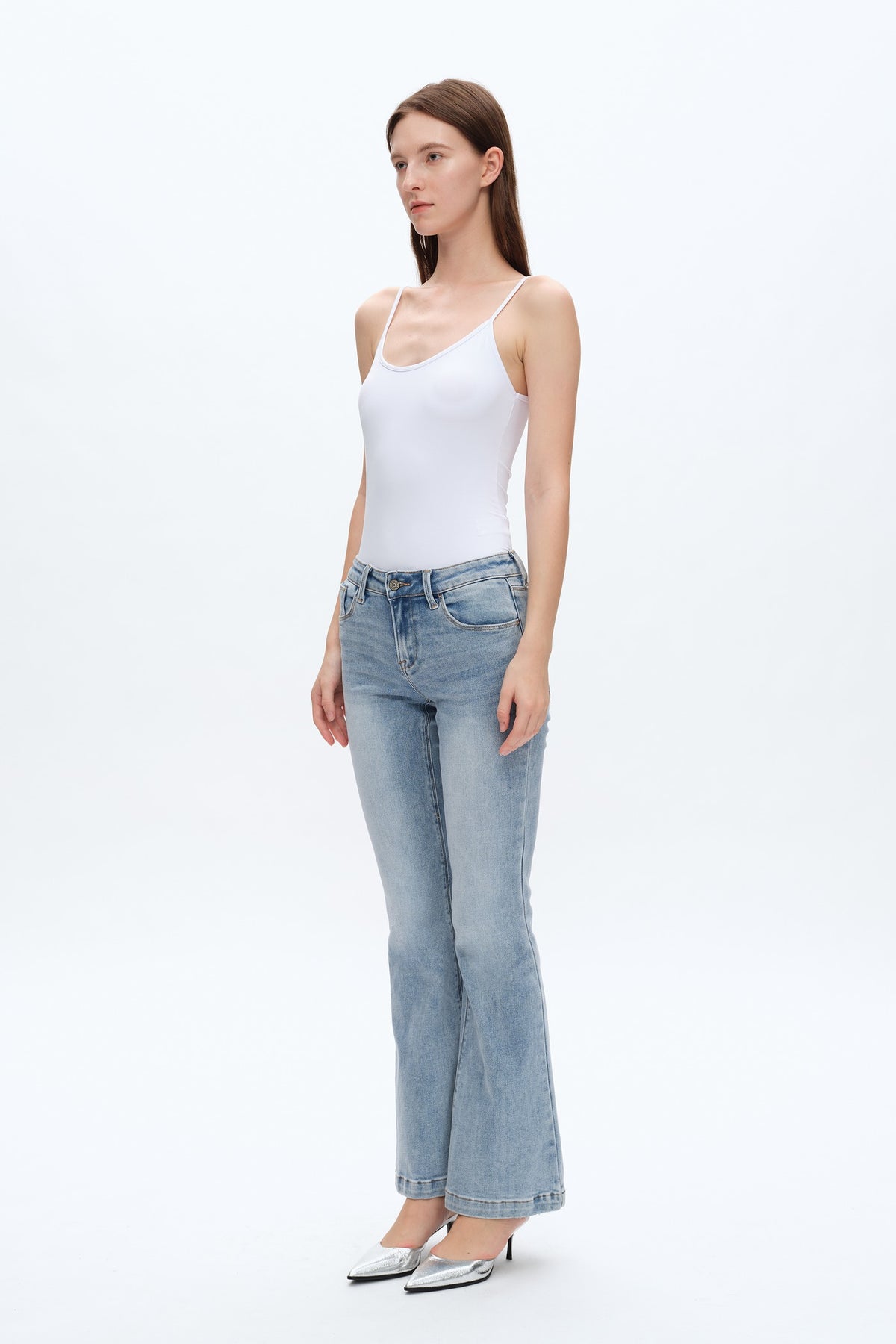 Jolie Low Rise Faded Flare Jeans