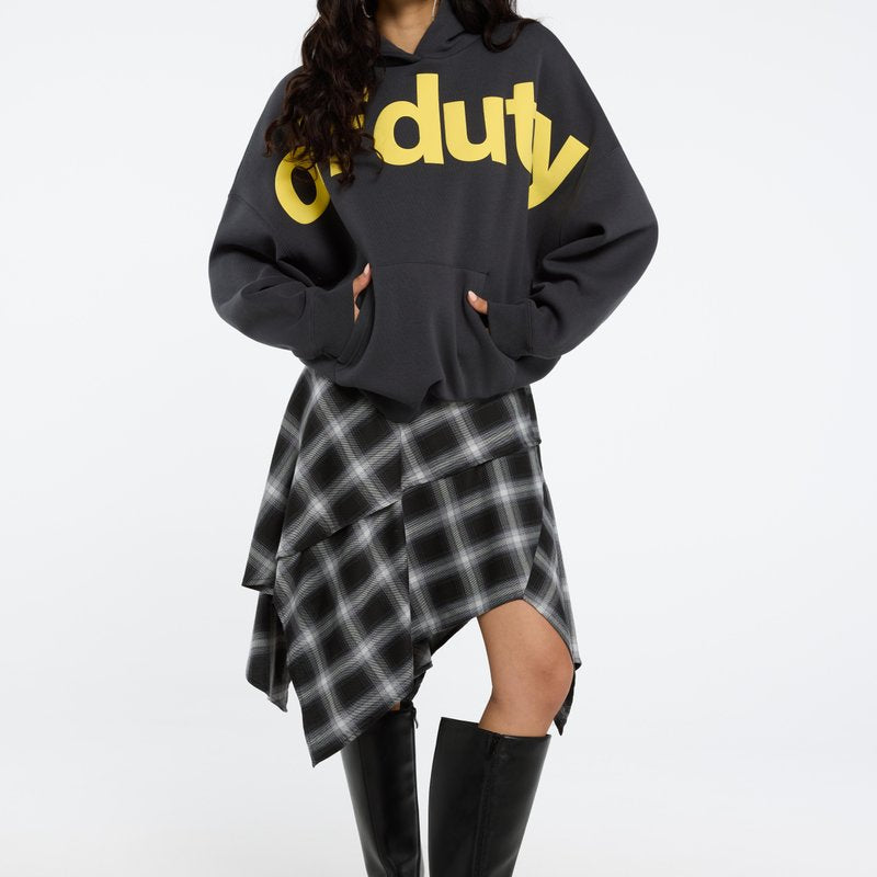 Jules Off Duty Oversized Graphic Hoodie - Dark Grey