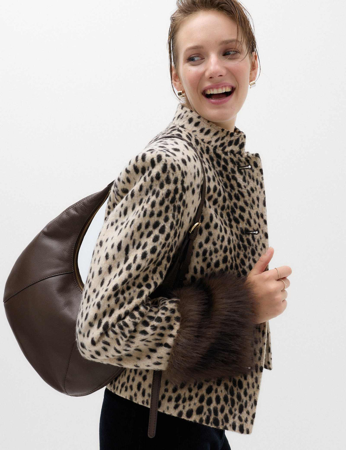 Leona Leopard Funnel Neck Jacket - Leopard
